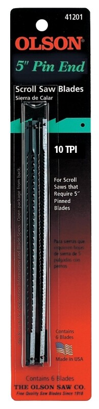 NEW Olson 41201 5" 10 TPI Steel Pin End Scroll Saw Blades Wood & Plastic 3447083