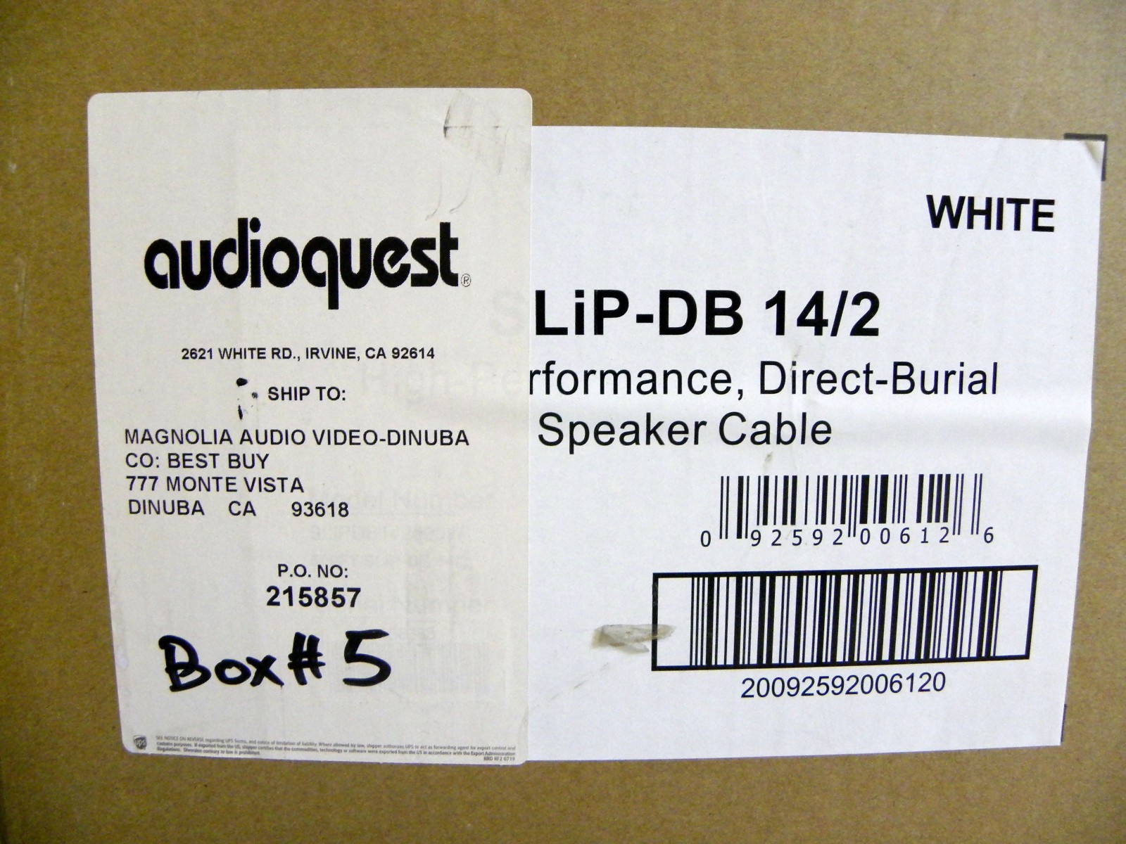 1-ft AudioQuest High Performance Speaker Cable Wire SLiP-DB 14/2 White In-Wall