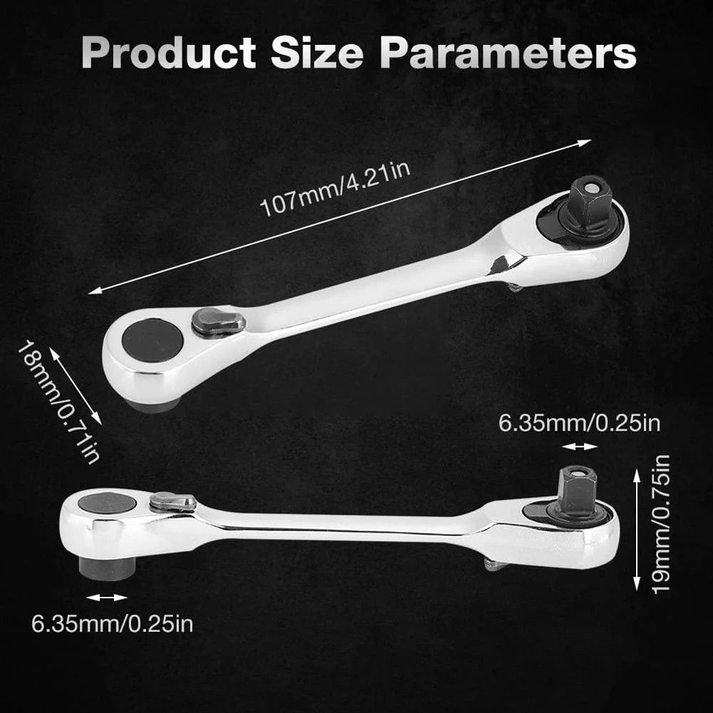 1/4" Mini Double-Ended Quick Socket Ratchet Wrench Rod Screwdriver Bit Tools..