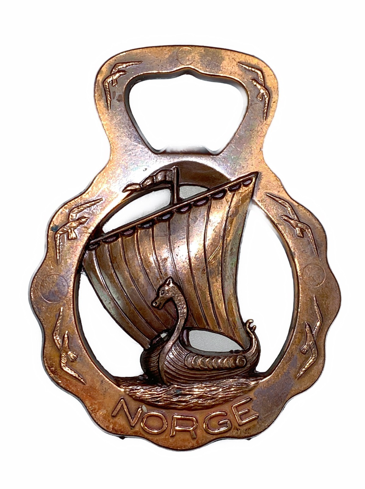 3.5” Viking Sailing Ship Dragon Norse Norge Bottle Opener Metal