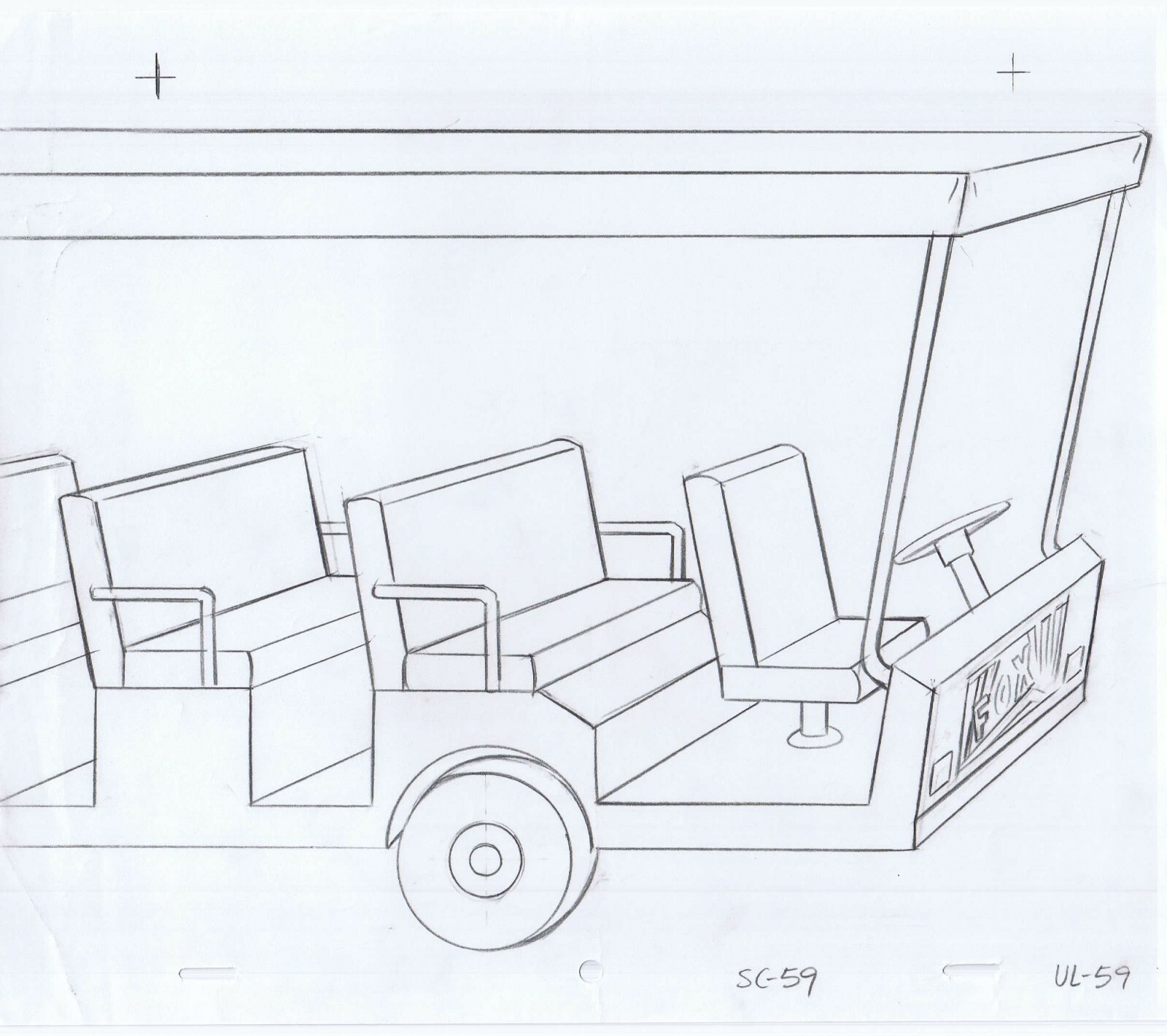 Simpsons Fox Tram Original Art Animation Production Pencils SC-59 UL-59