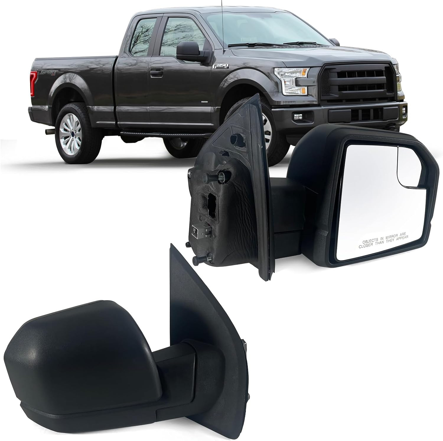 Right Passenger Side Mirror with Power Glass, Outdoor Temperature Sensor and Man