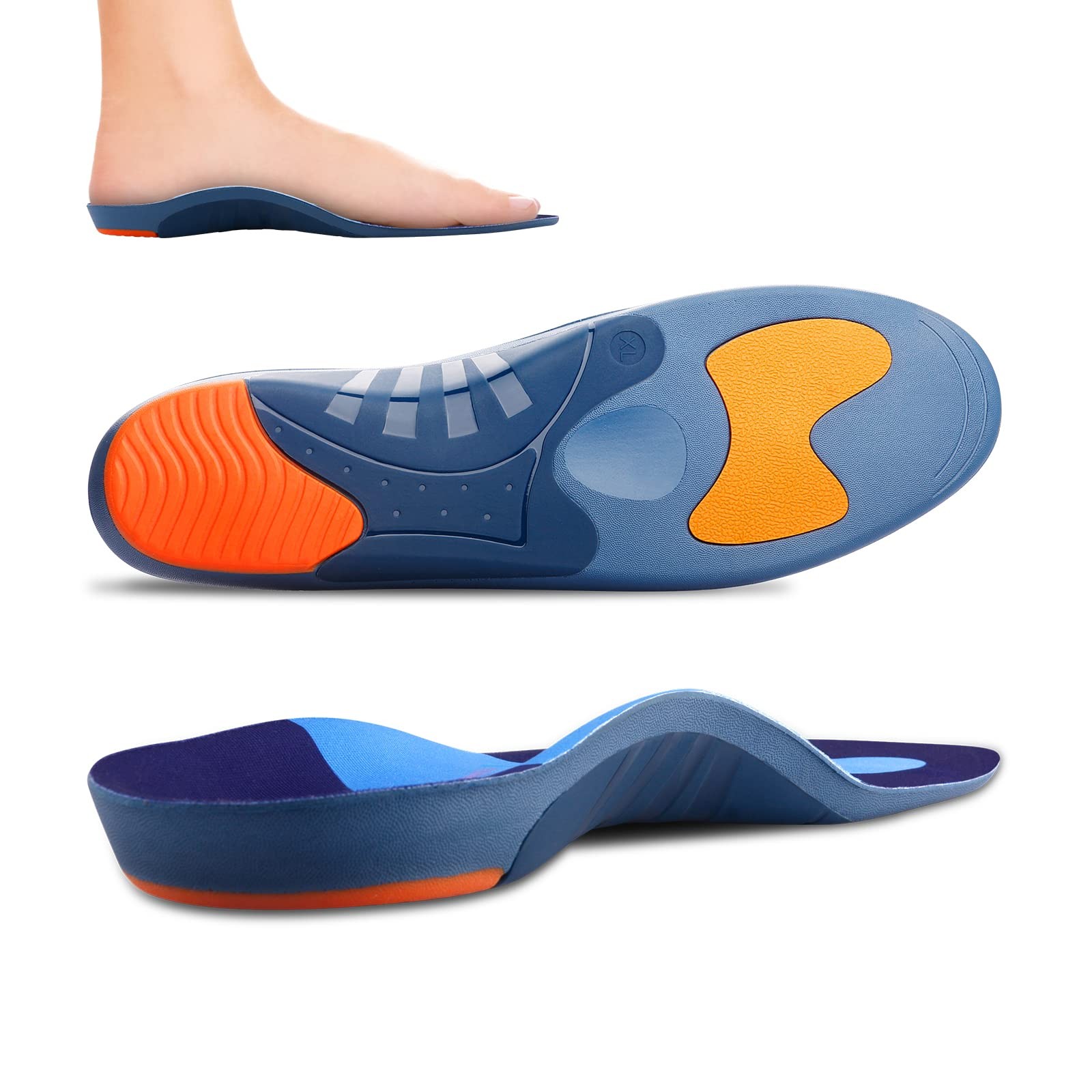 Heavy Duty Arch Support Plantar Fasciitis Insoles for Men and Women, Orthotic...