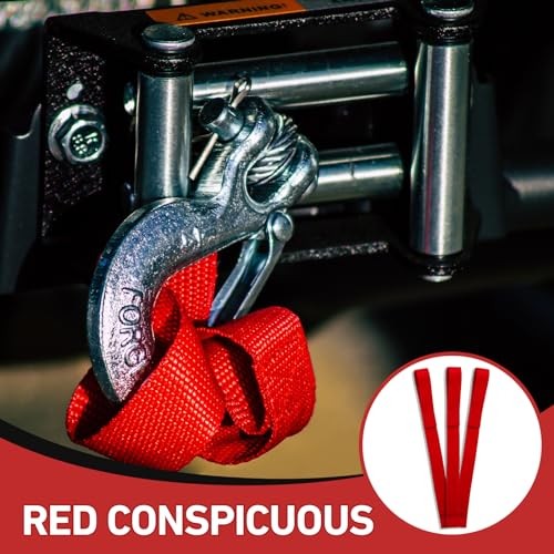 3 Pcs Winch Hook Pull Straps 1 Inch Wide 12 Inches Long Hook Strap Nylon Winch