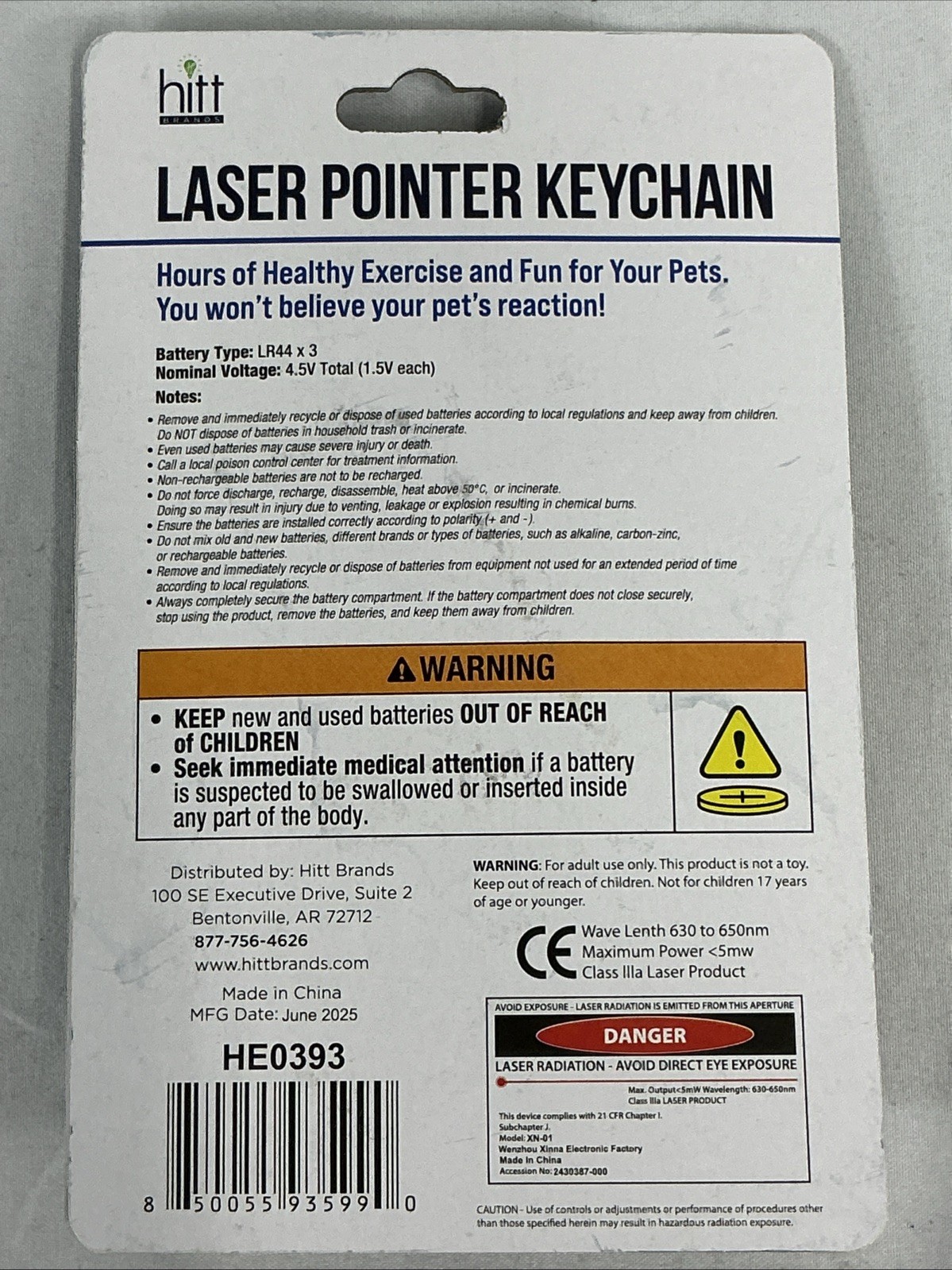 4 Pack Cat Laser Pointer Keychain Pet Teaser Laser 8 Lasers W/ Batteries
