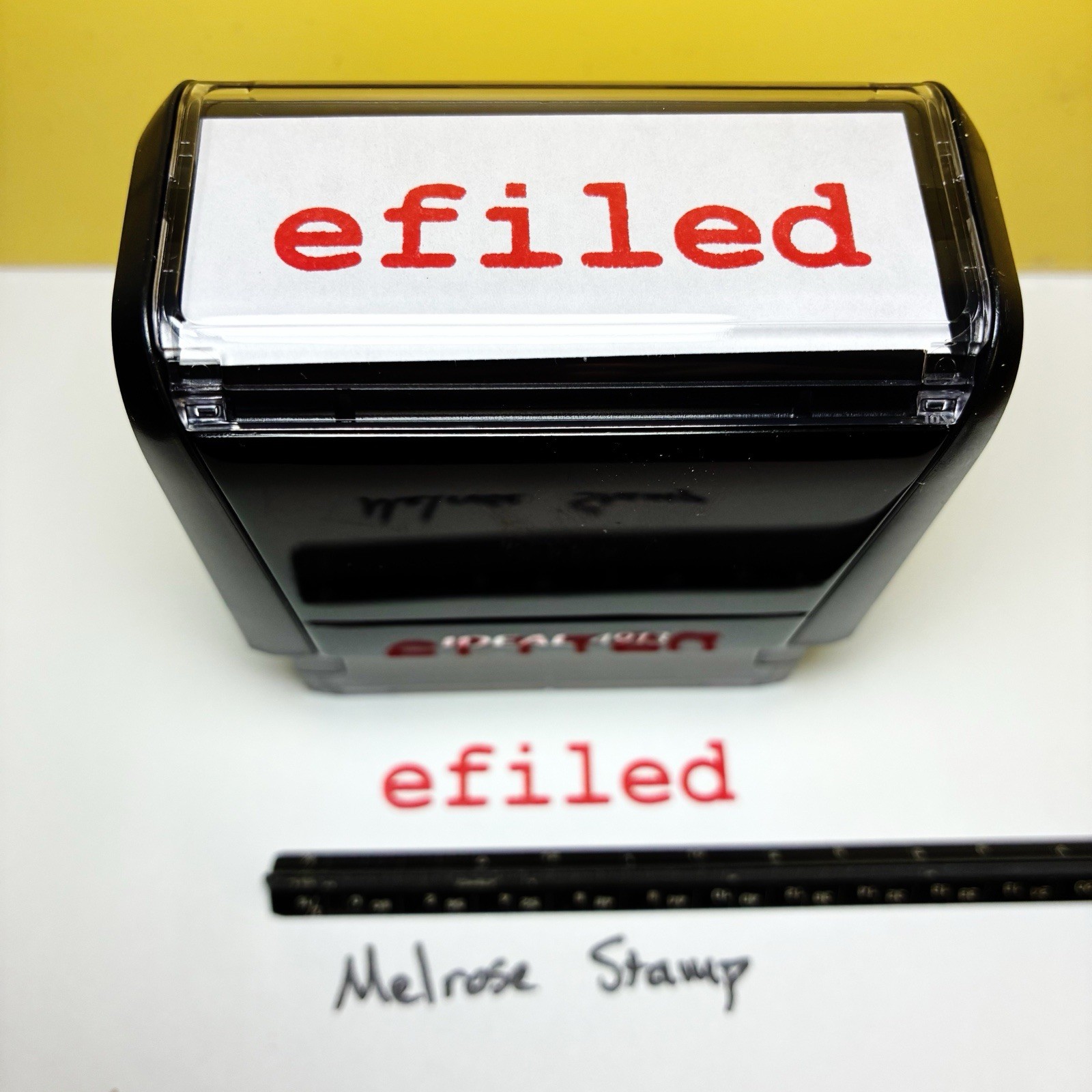 Efiled Rubber Stamp Red Ink Self Inking Ideal 4913 E-filed