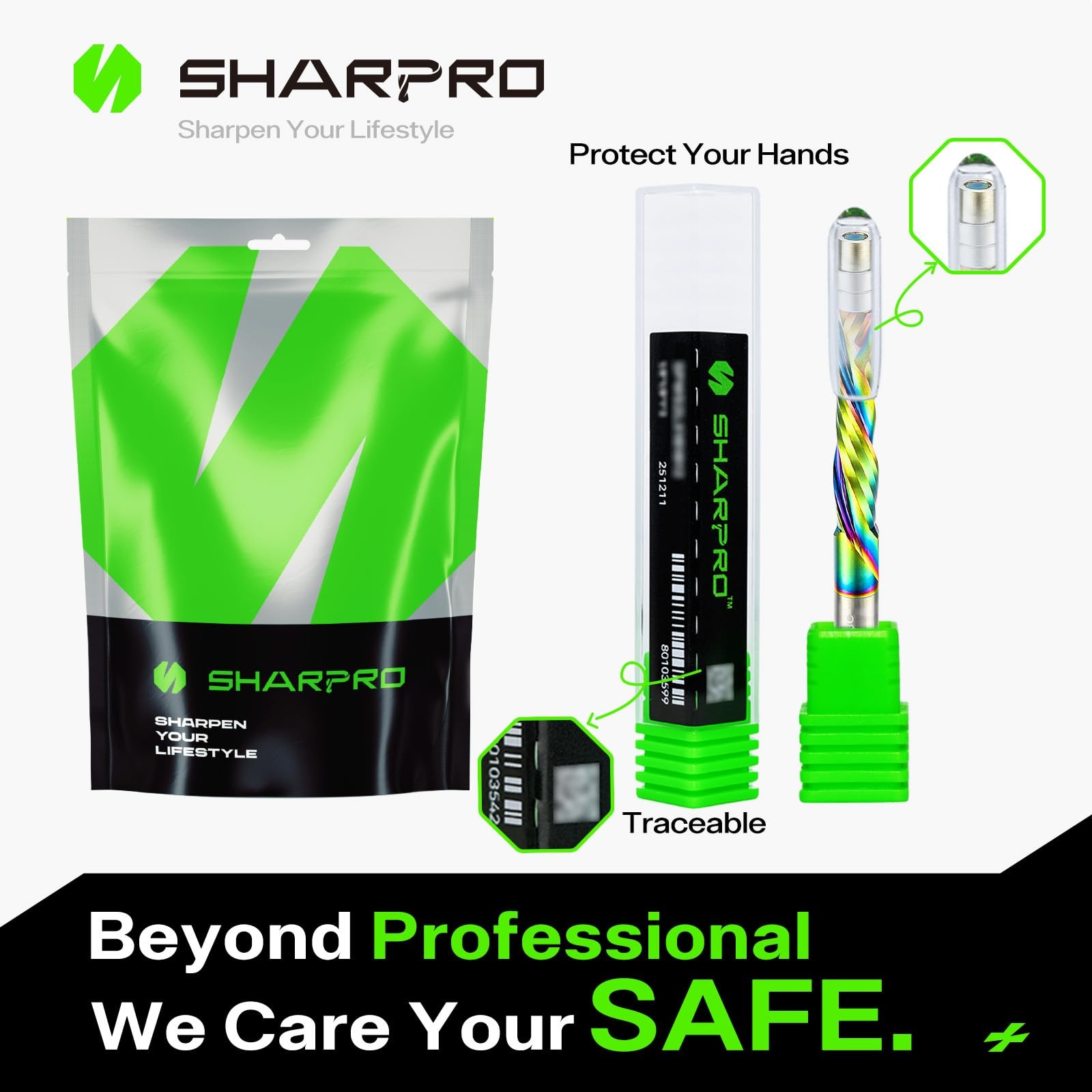 SHARPRO Compression Flush Trim Router Bit 1/4 Inch COMPRESSION CUT