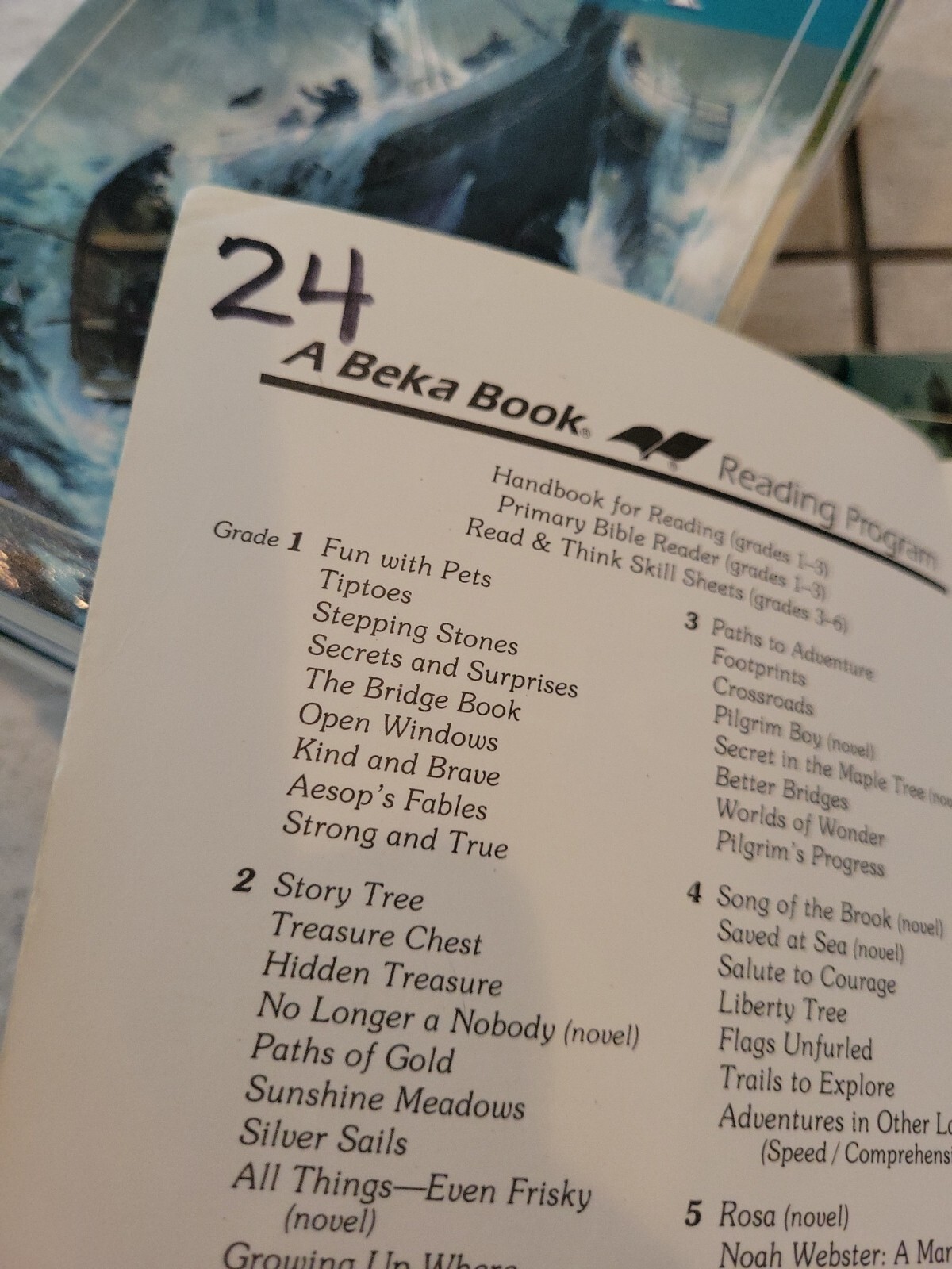 Abeka Saved at Sea 4th grade Novel Homeschool Reader