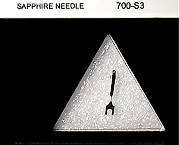 PHONOGRAPH NEEDLE 700-S3 FOR ASTATIC N8-3S EV 3003 78 RPM