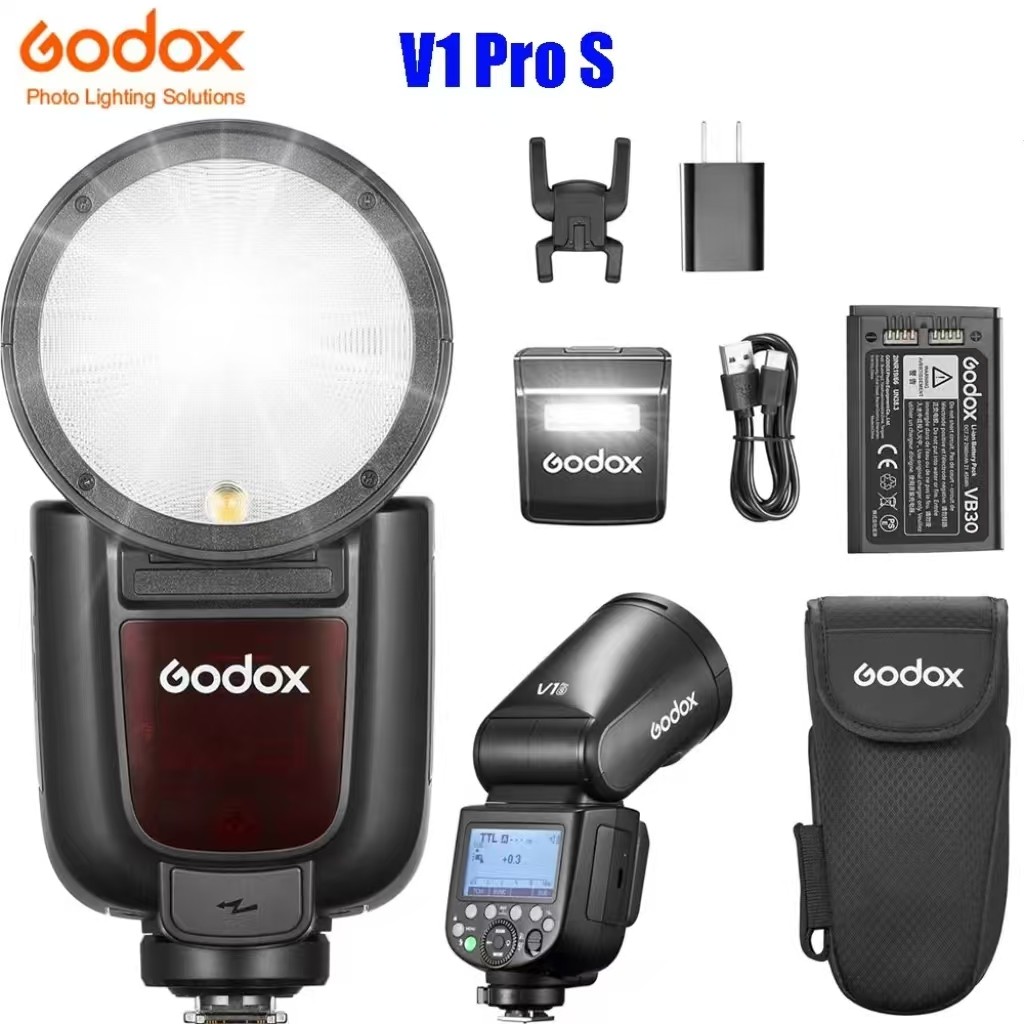 GODOX V1 Pro S 2.4G TTL Li-ion Round Head Camera Flash 1/8000s Speedlite fr Sony