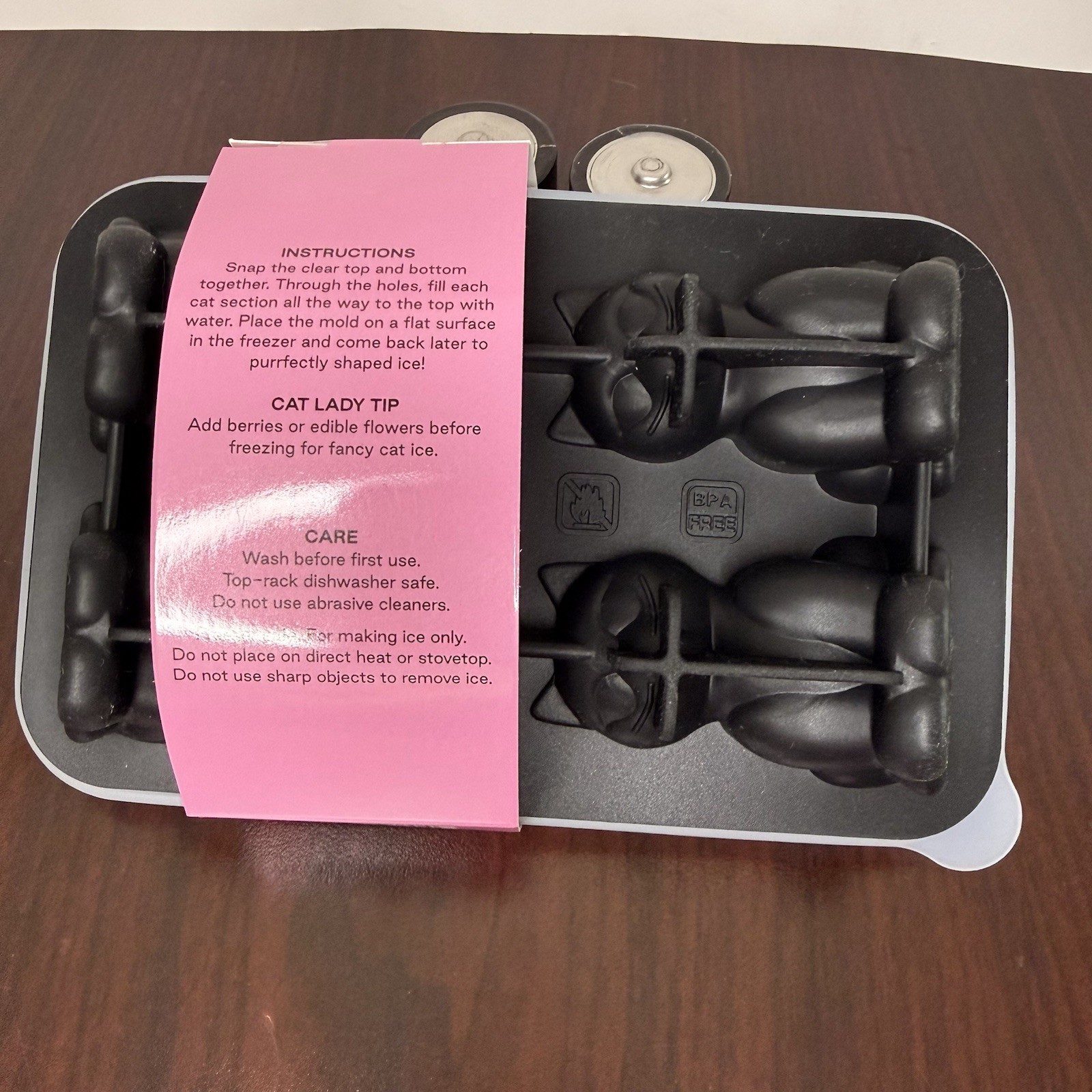 Silicone 3D Kitten Ice Tray for Whiskey, Cocktails & Drinks, Reusable