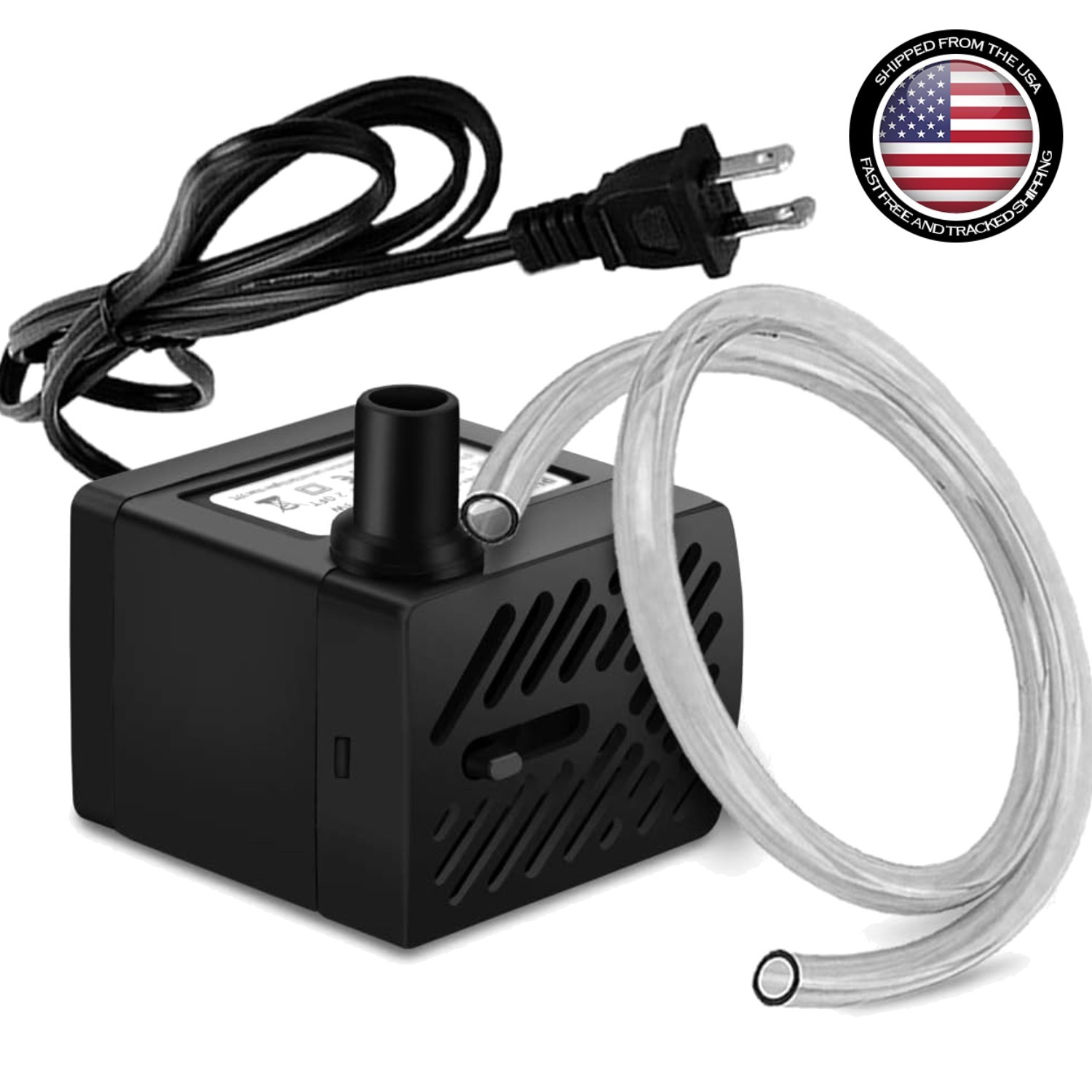 50GPH Submersible Water Pump with Suction Cups - Ideal for Aquariums & Fountains