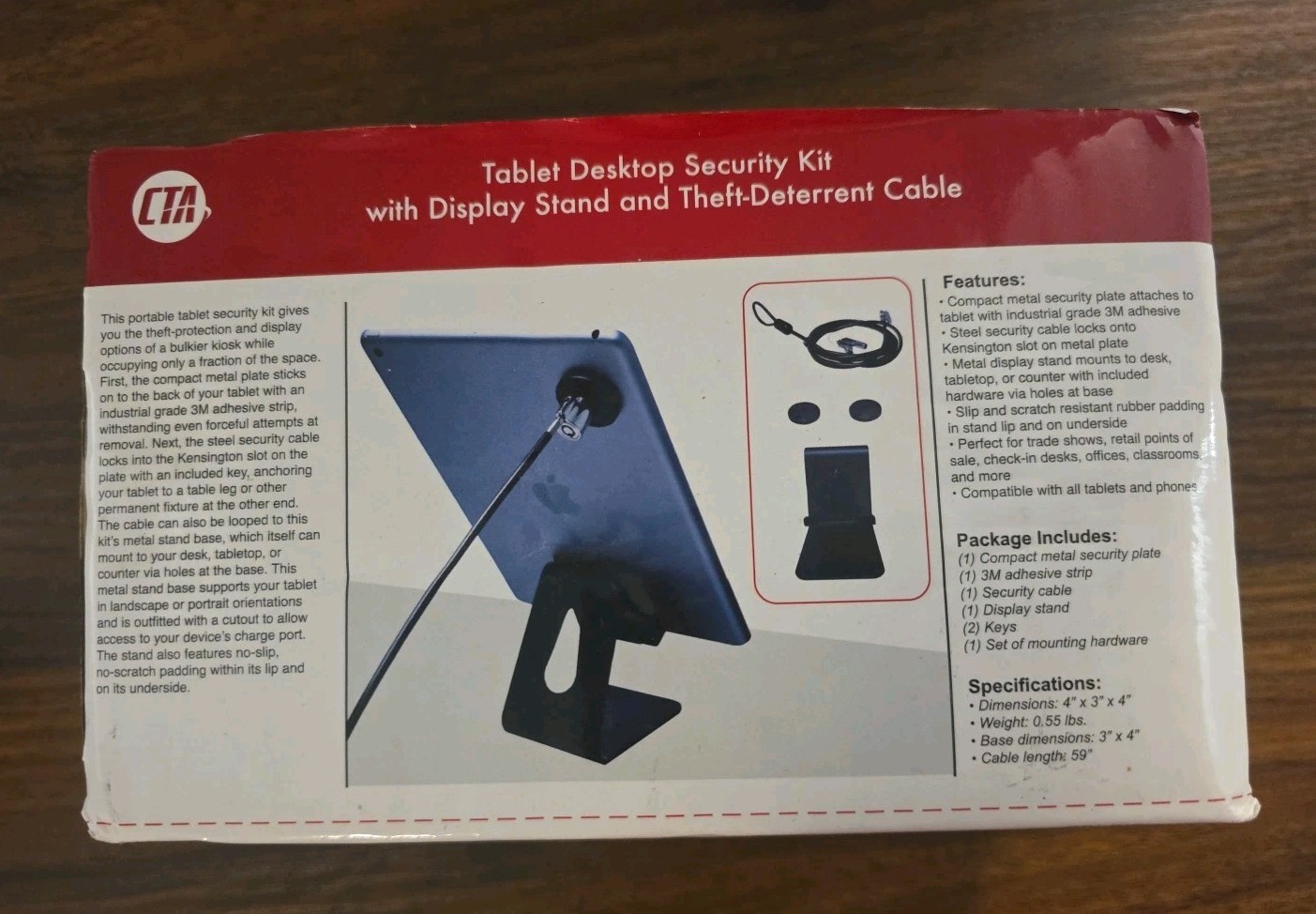 Desktop Stand - CTA Desktop Kit with Display Stand and Theft-Deterrent Cable,...