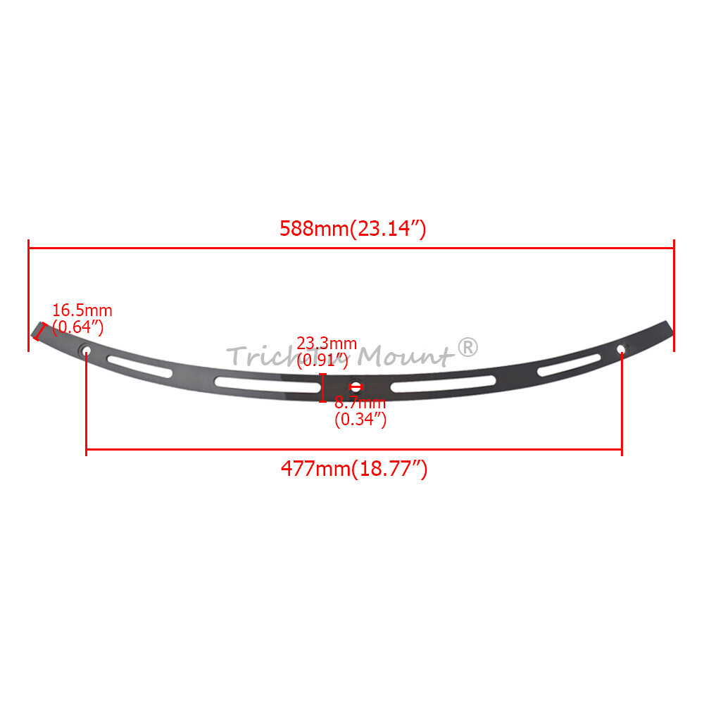 Black 4 Slot Fairing Windshield Trim for Harley Street Glide Special FLHXS 14-23