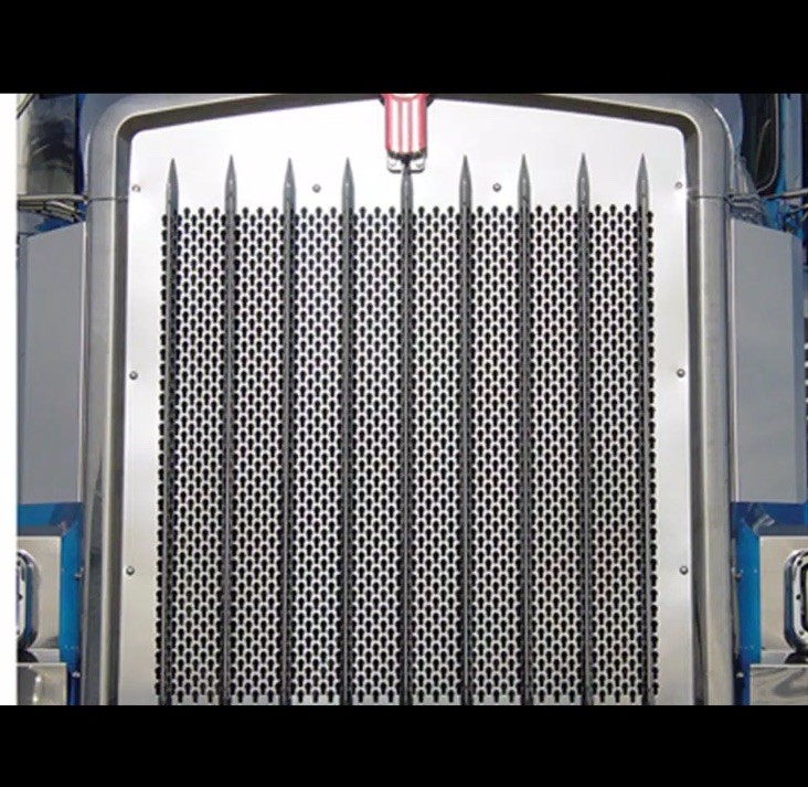 1990-2022 Kenworth Extended Hood Grille Insert W Key Holes 45139-20