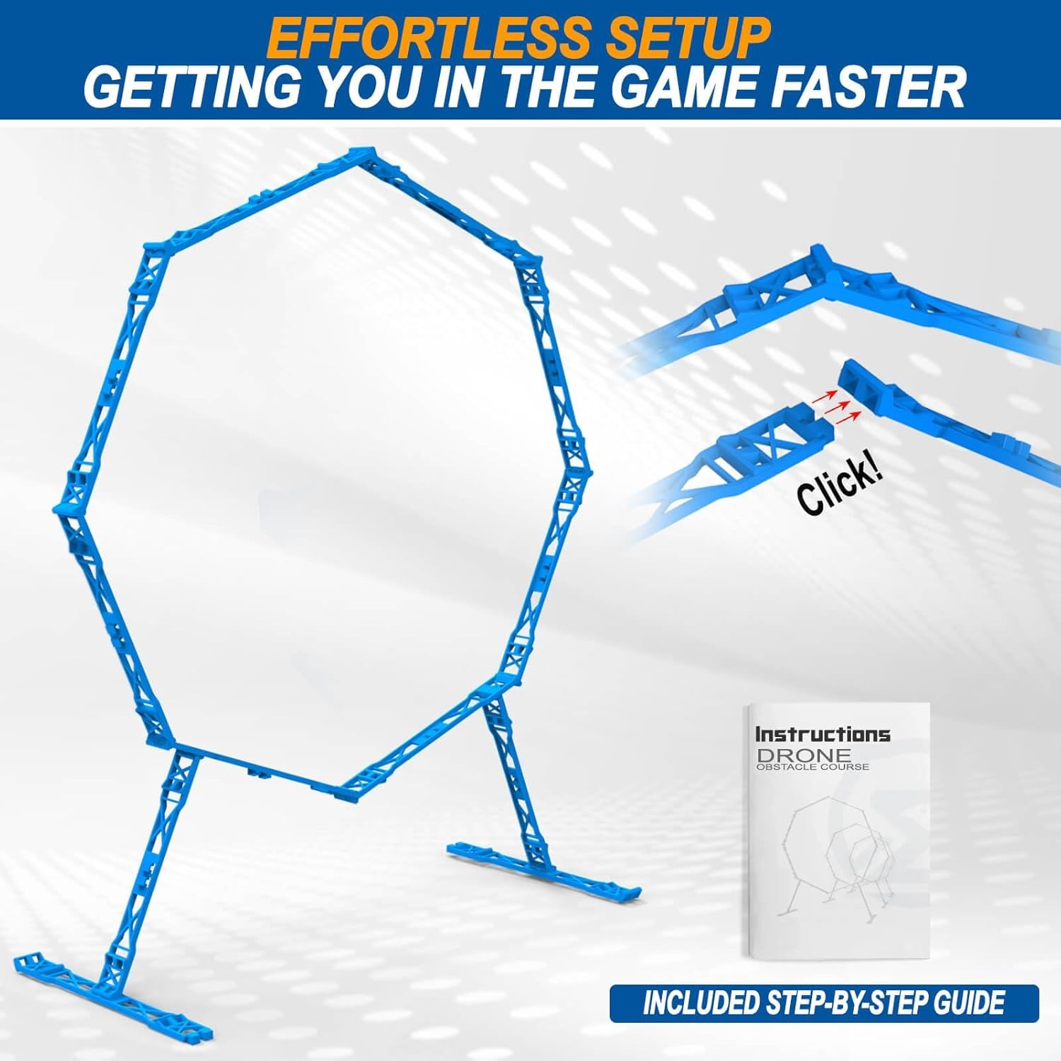 Drone Obstacle Course, Includes 3 Pack Easy to Build Blue *3