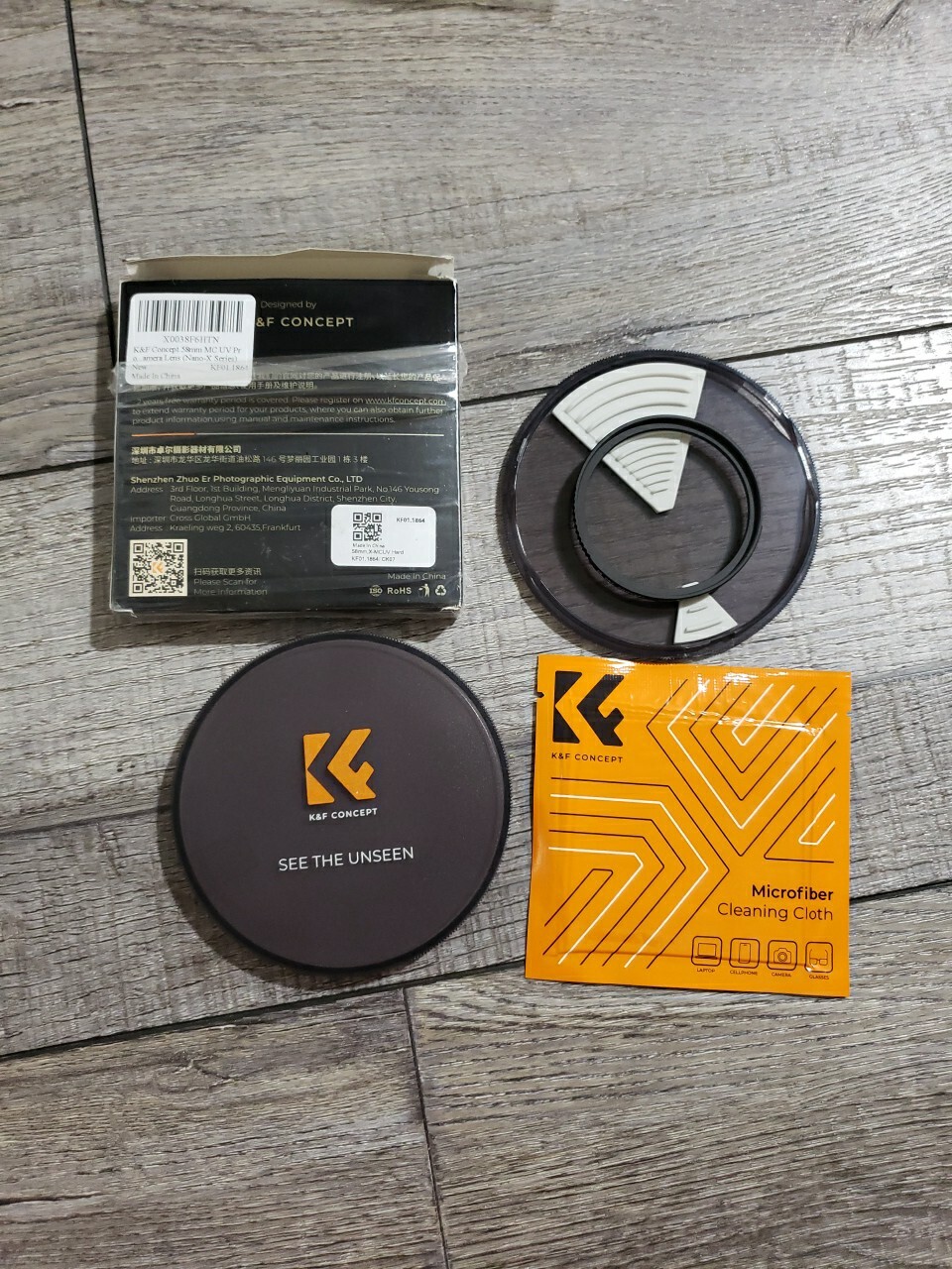 K&F Concept 58mm MC UV Protection Filter Shockproof Tempered Optical Glass w...