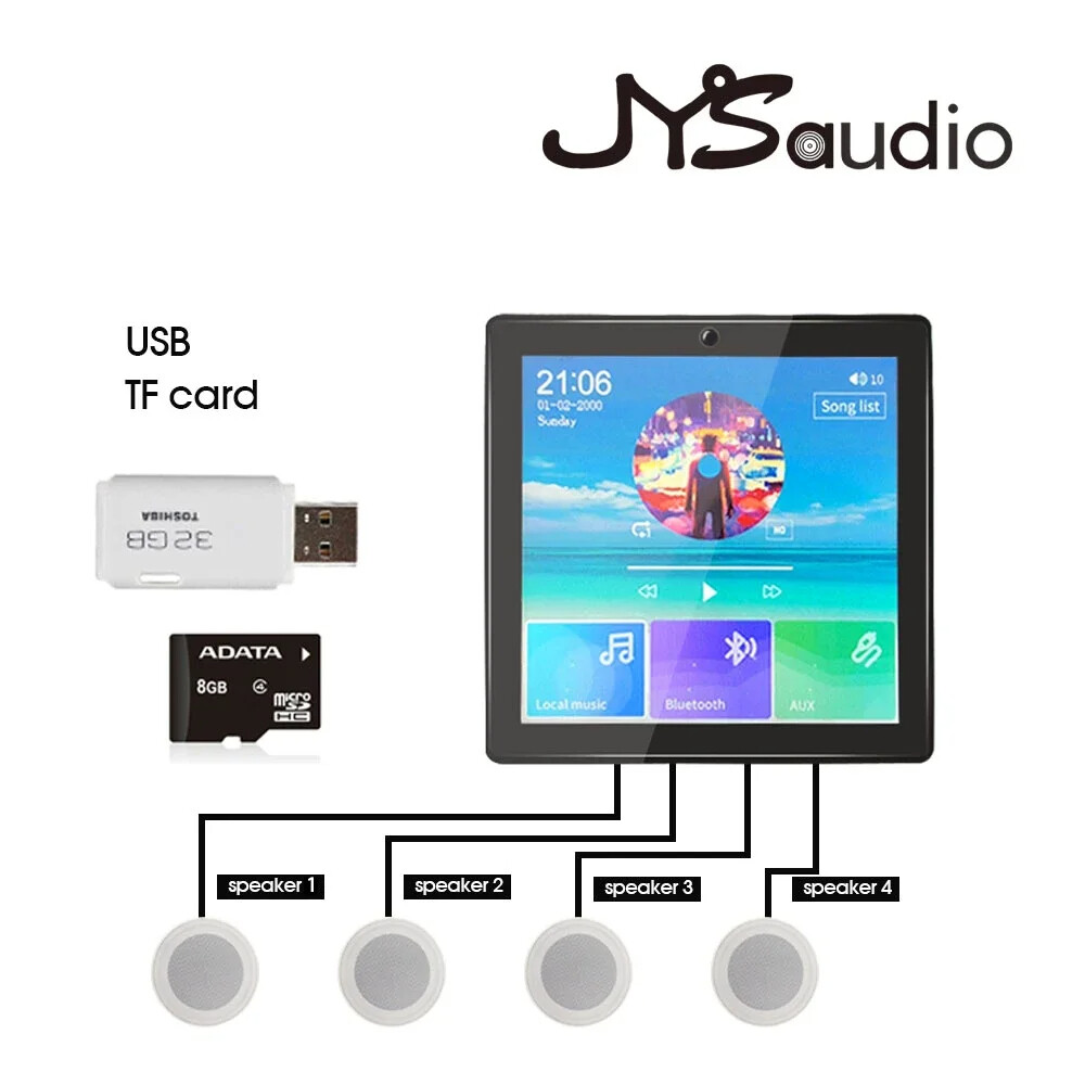 Bluetooth Wall Amplifier Music Panel Home Theater Sound System +Ceiling Speakers