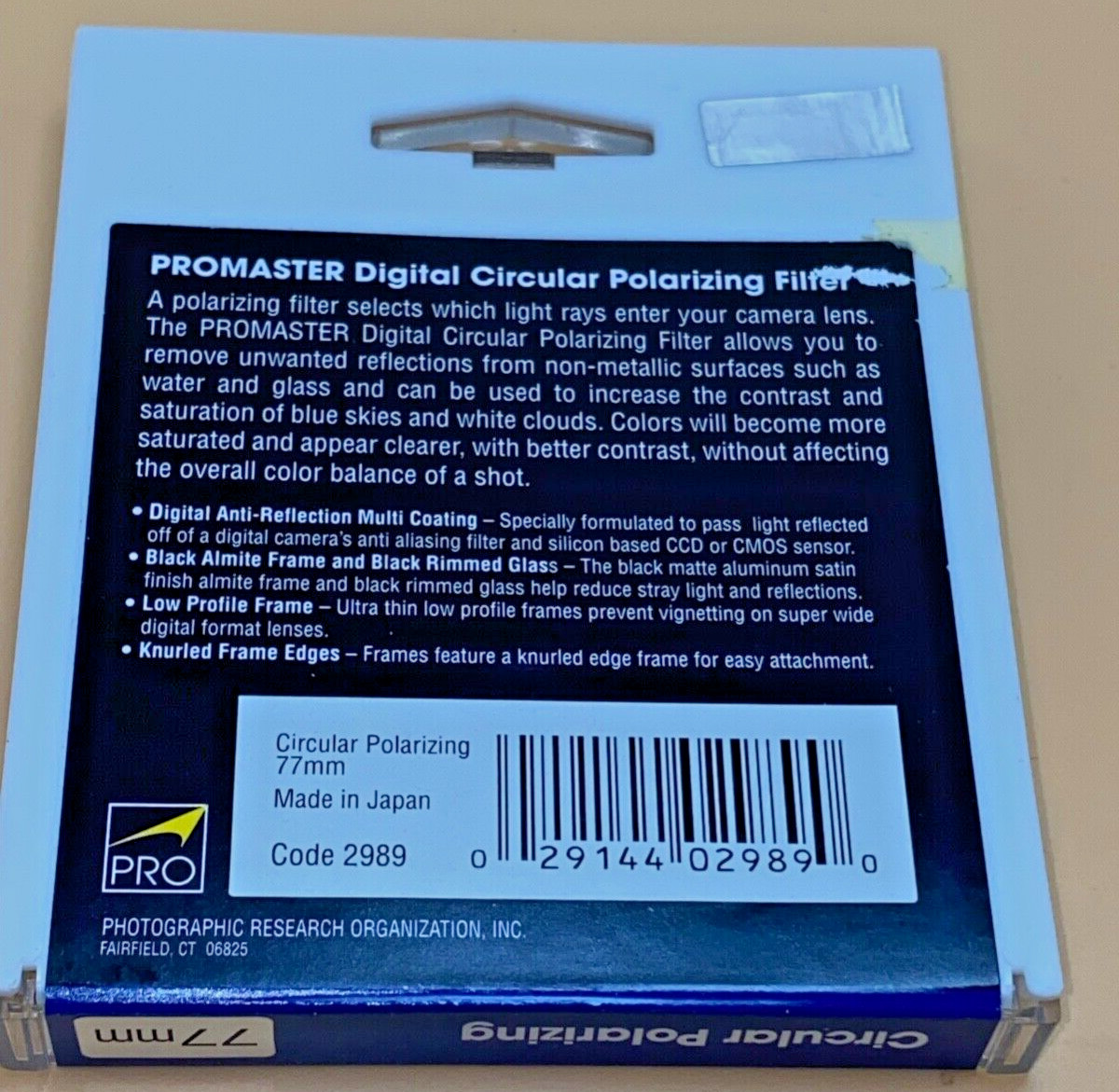 PROMASTER Digital Circular Polarizing 77mm UV Filter 2989