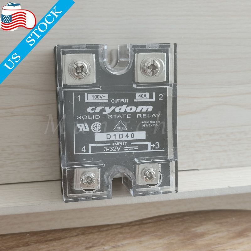 2PCS Solid State Relay For Crydom D1D40 Module 3-32VDC SPST-NO 40A Load 100VDC