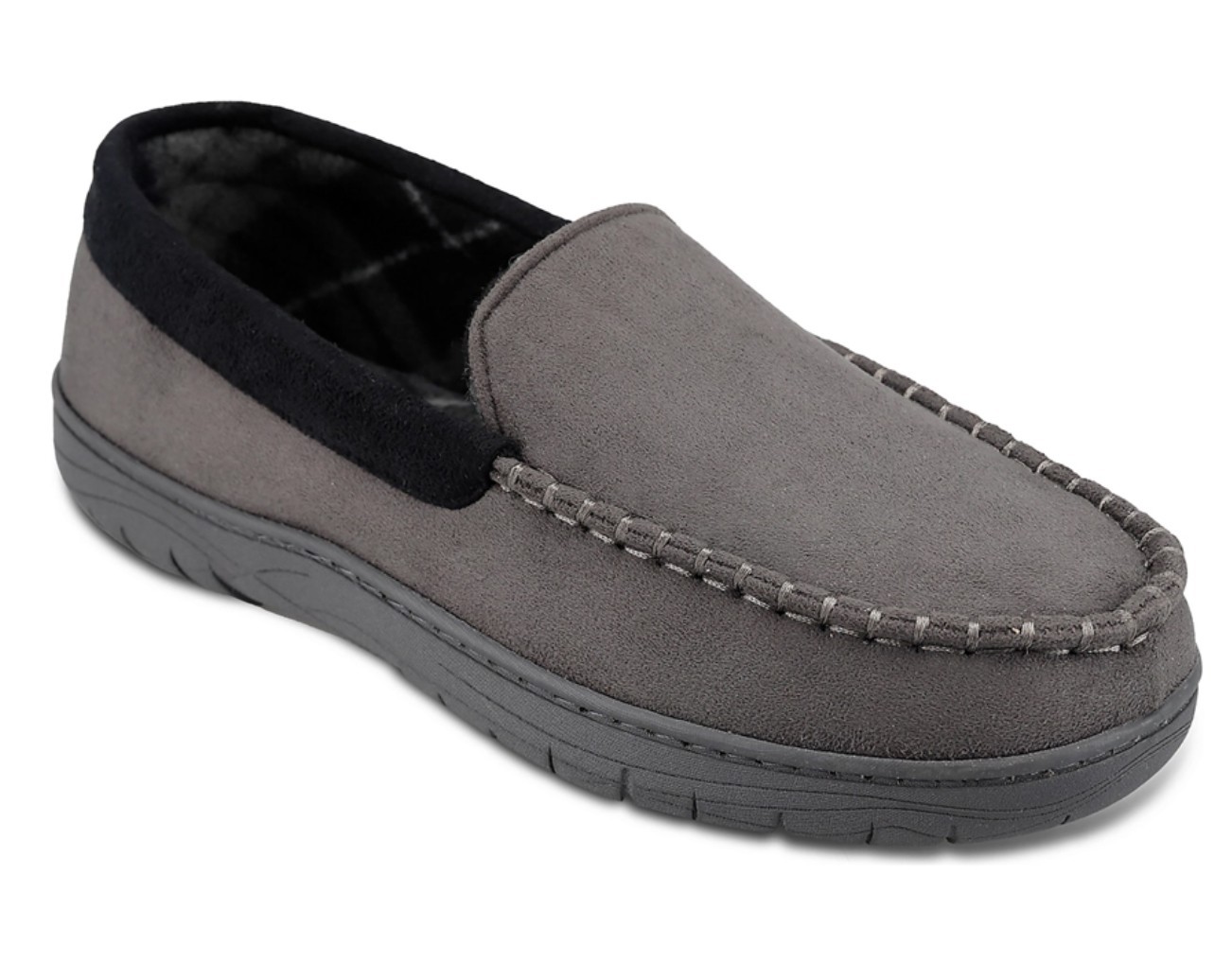 New Haggar Venetian Microsuede Fleece Indoor /Outdoor Gray Moccasin XL 11 - 12