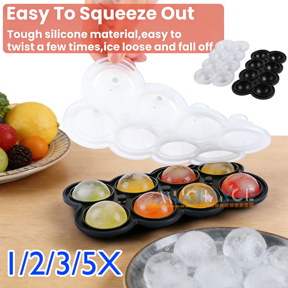 Large ICE Balls Maker Cube Round Sphere Tray Mold Cube for Whiskey Ball Silicone