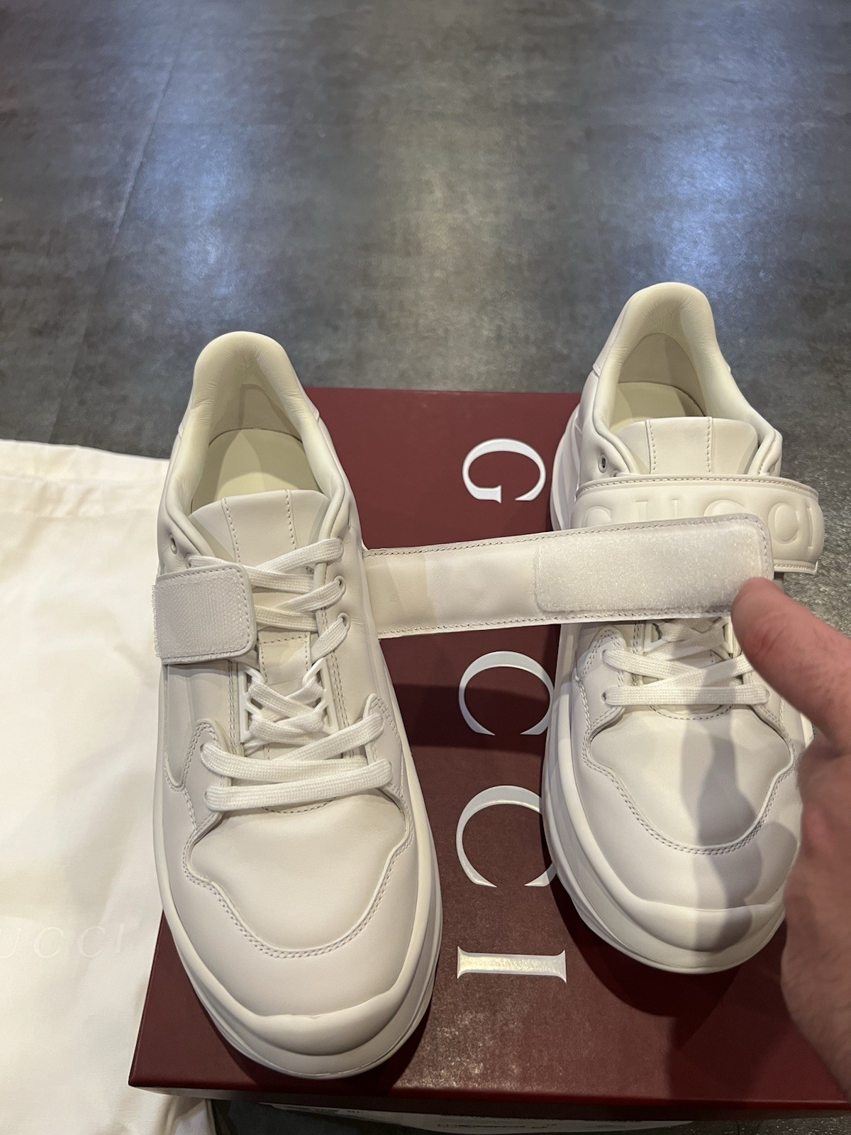 $1190 Gucci Women’s Wave Wedge Leather White Low Top Sneakers EUR 37.5 / US 7.5