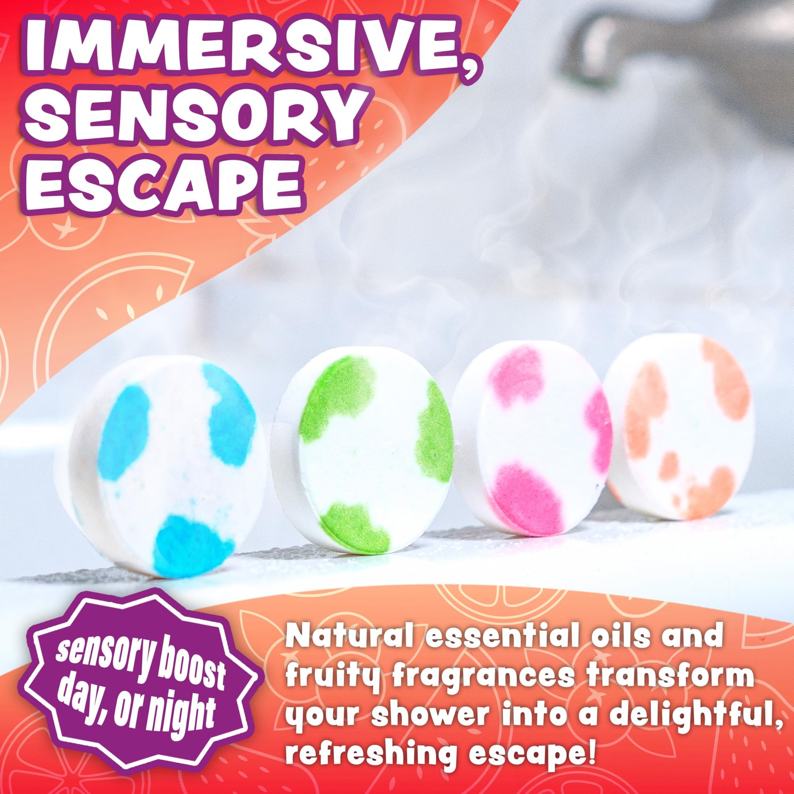 ® Fruit Fusion™ Shower Steamers for Kids, Variety 12 Pack | Fresh & Fruity Sh...