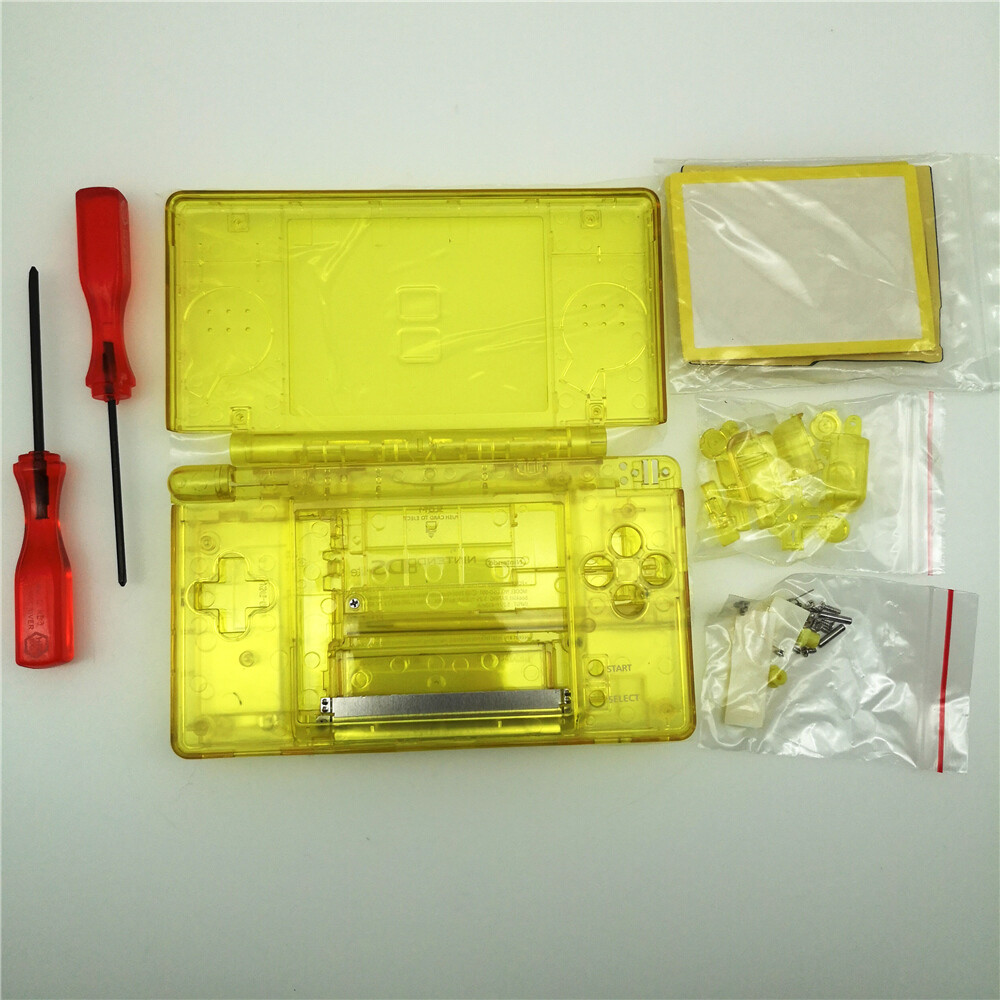 Clear Yellow Housing Shell Case Kit For Nintendo DS Lite NDSL DSL Case