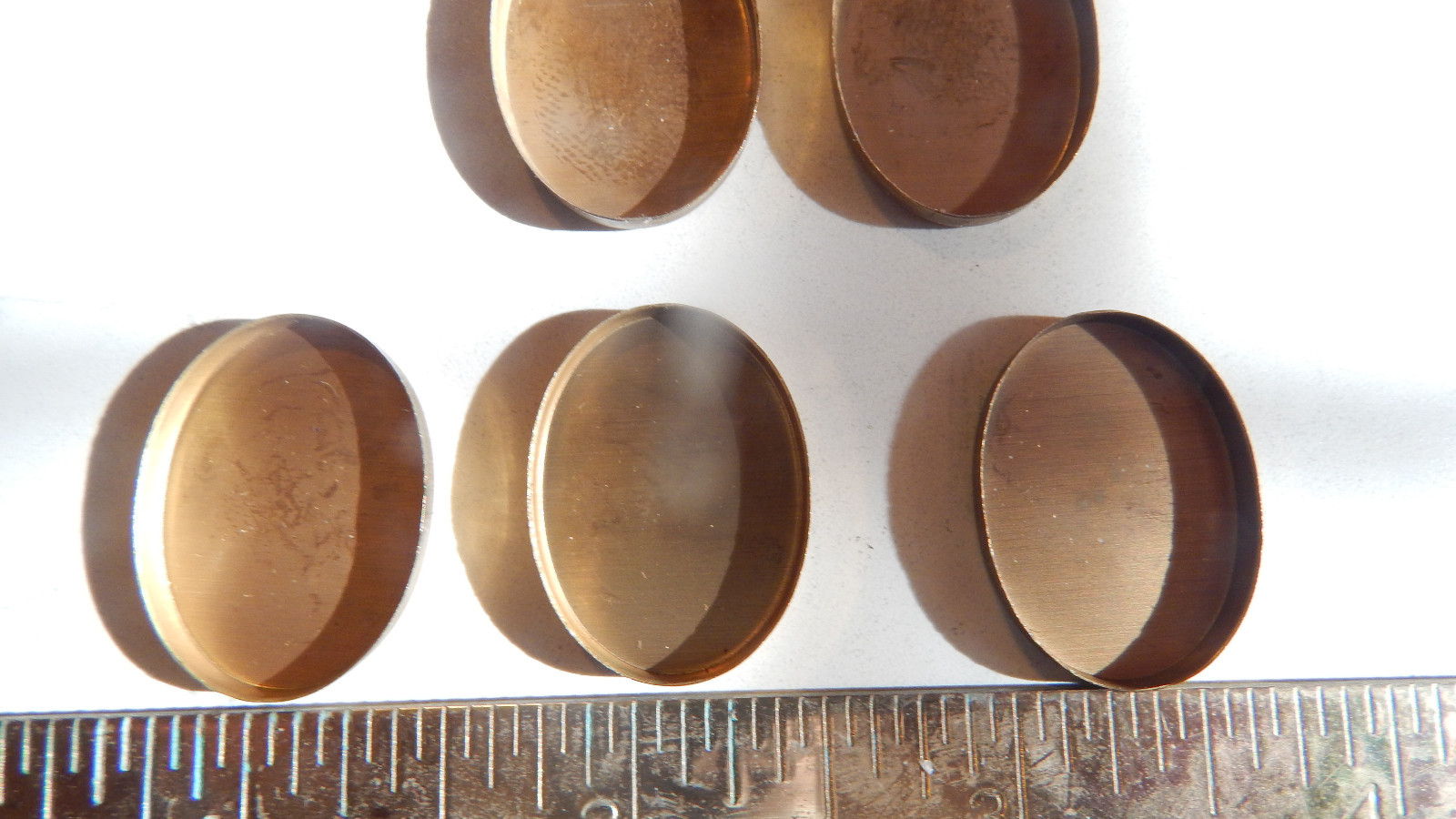 10 VINTAGE BRASS 25X18MM CUP SETTINGS