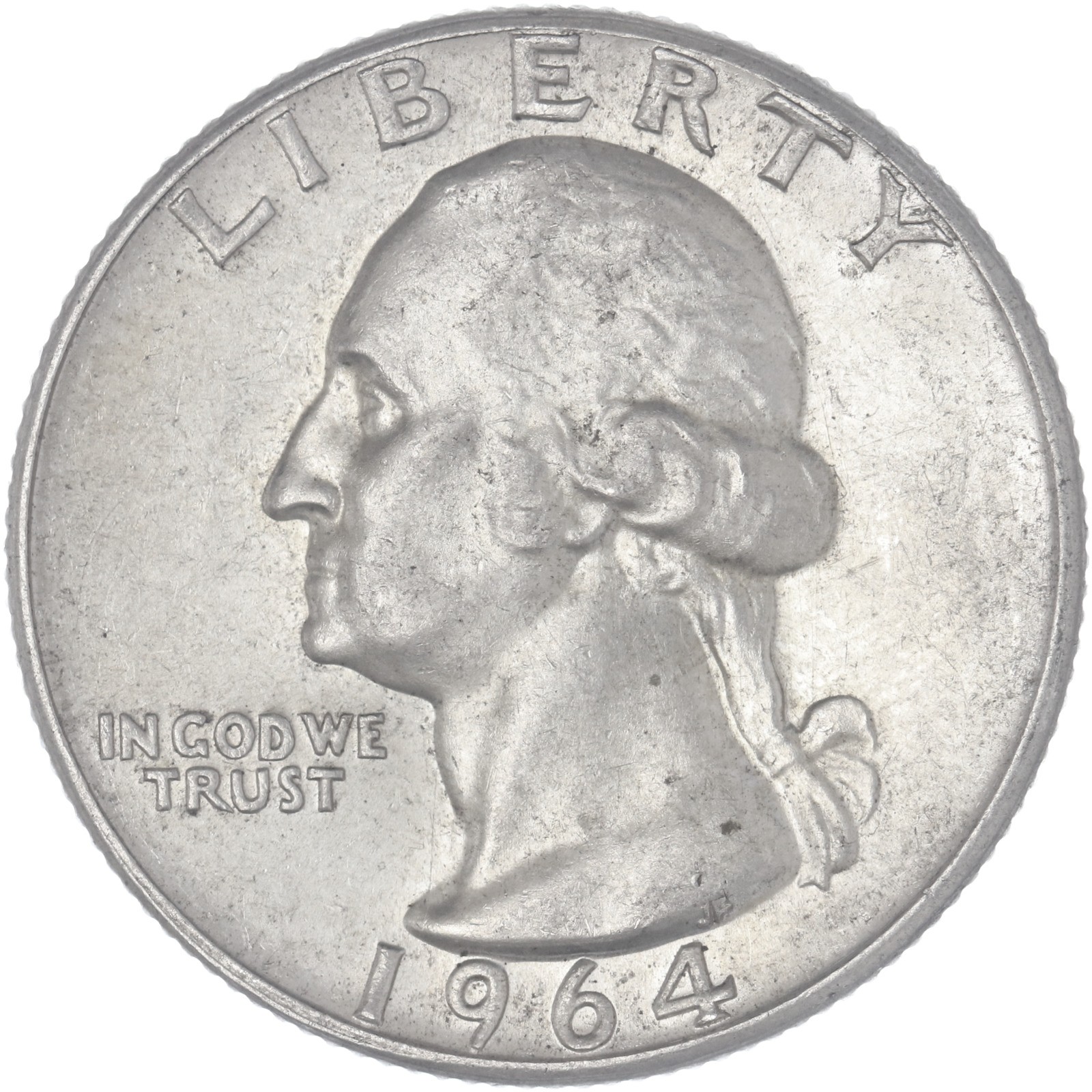 1964 (P) Washington Quarter 90% Silver About Uncirculated AU See Pics L031