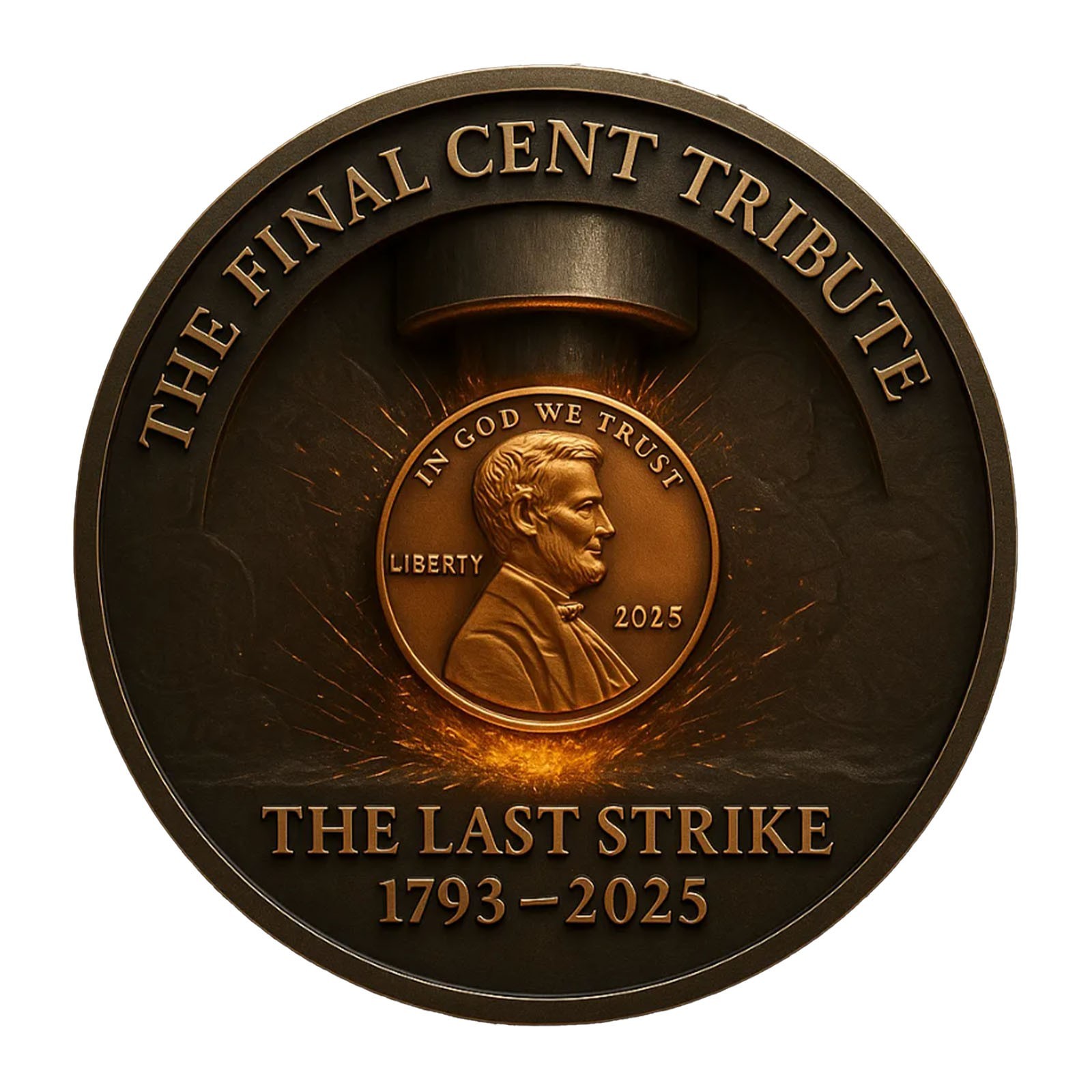 Lincoln THE LAST STRIKE 1793-2025 LIBERTY THE FINAL CENT TRIBUTE
