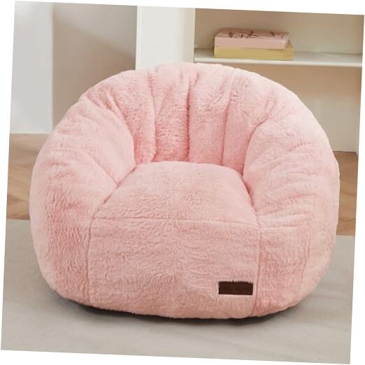 Bean Bag Chair for Kids, Shell Shaped Bean Bag Couch for Boys Standard Pink