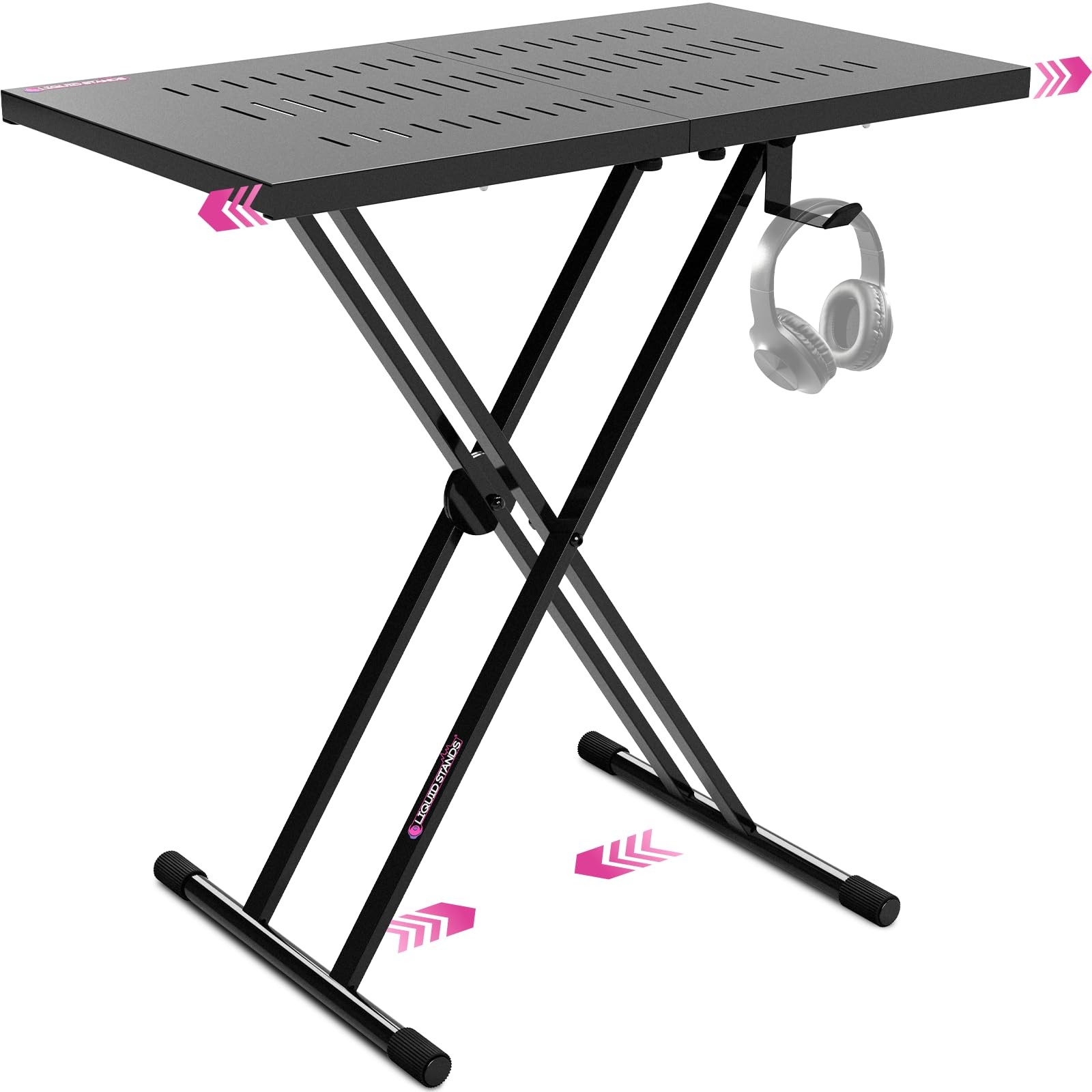 Expandable Portable DJ Table Stand for Audio Mixer, Laptop, & MIDI Controller