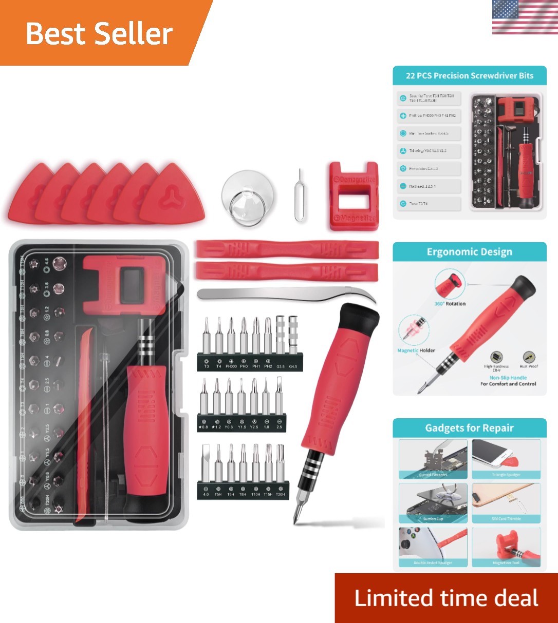 Professional 35-Piece Screwdriver Kit with Chrome Vanadium Steel for DIY Repairs