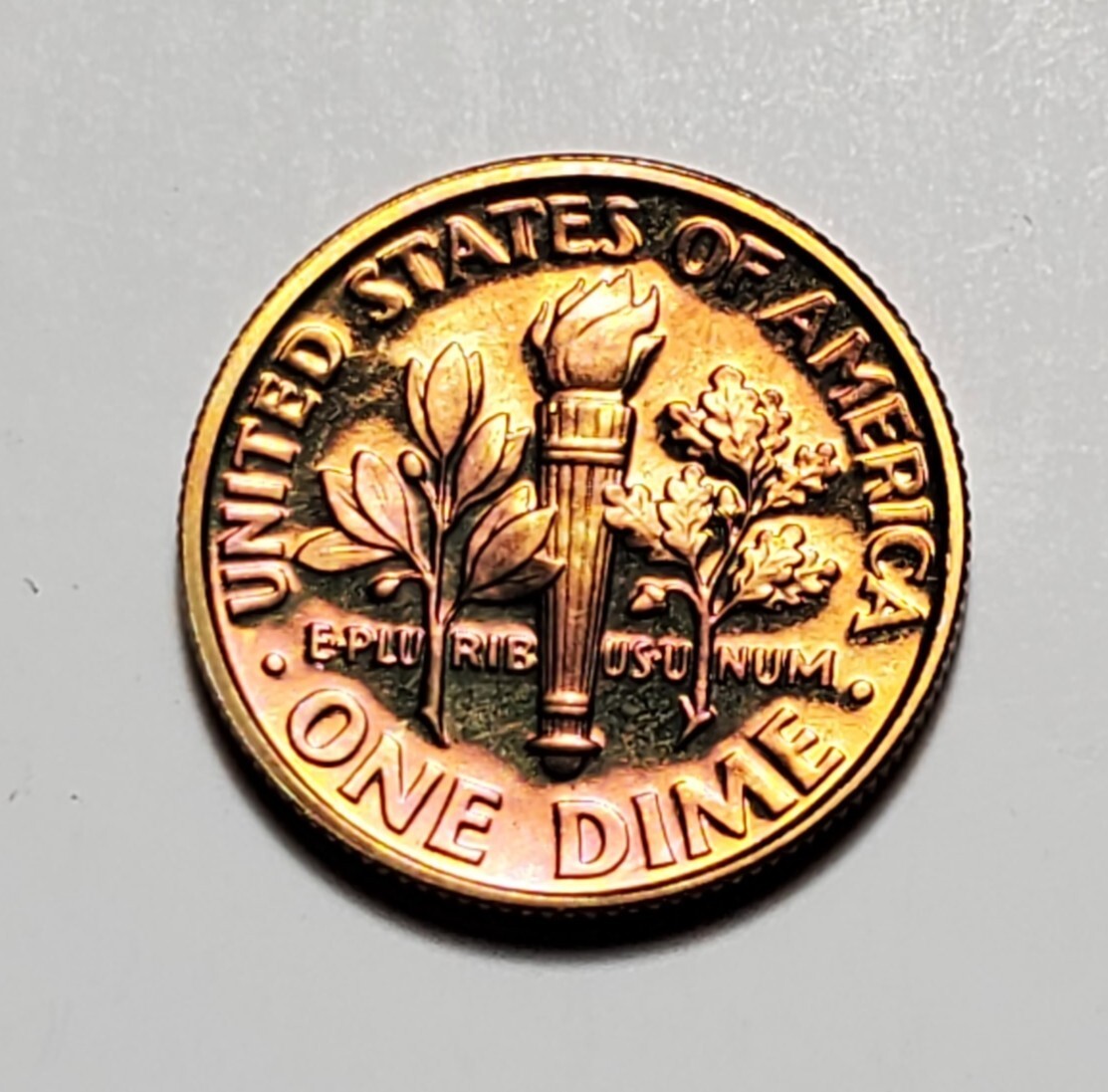 TONED 2001 S ROOSEVELT DIME CLAD PROOF UNC #C7578