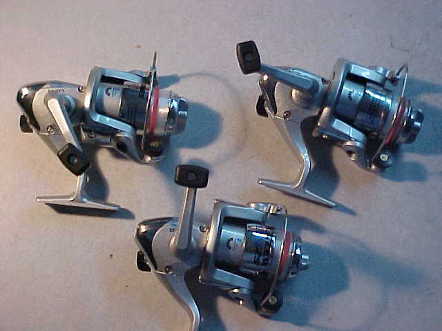 3 NEW HI-TECH LAZER LZF-25 SILVER REELS SPINNING FISHING 2 BB w line ice rod jig