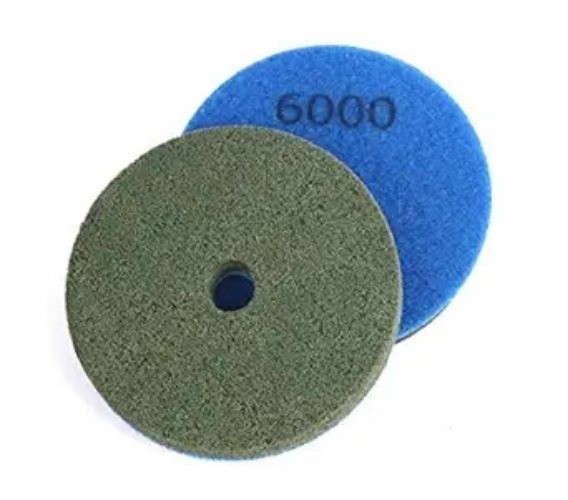 4 Inch 6000 Grit Sponge Fiber Polishing Pads for Marble Granite Color: A6-6000