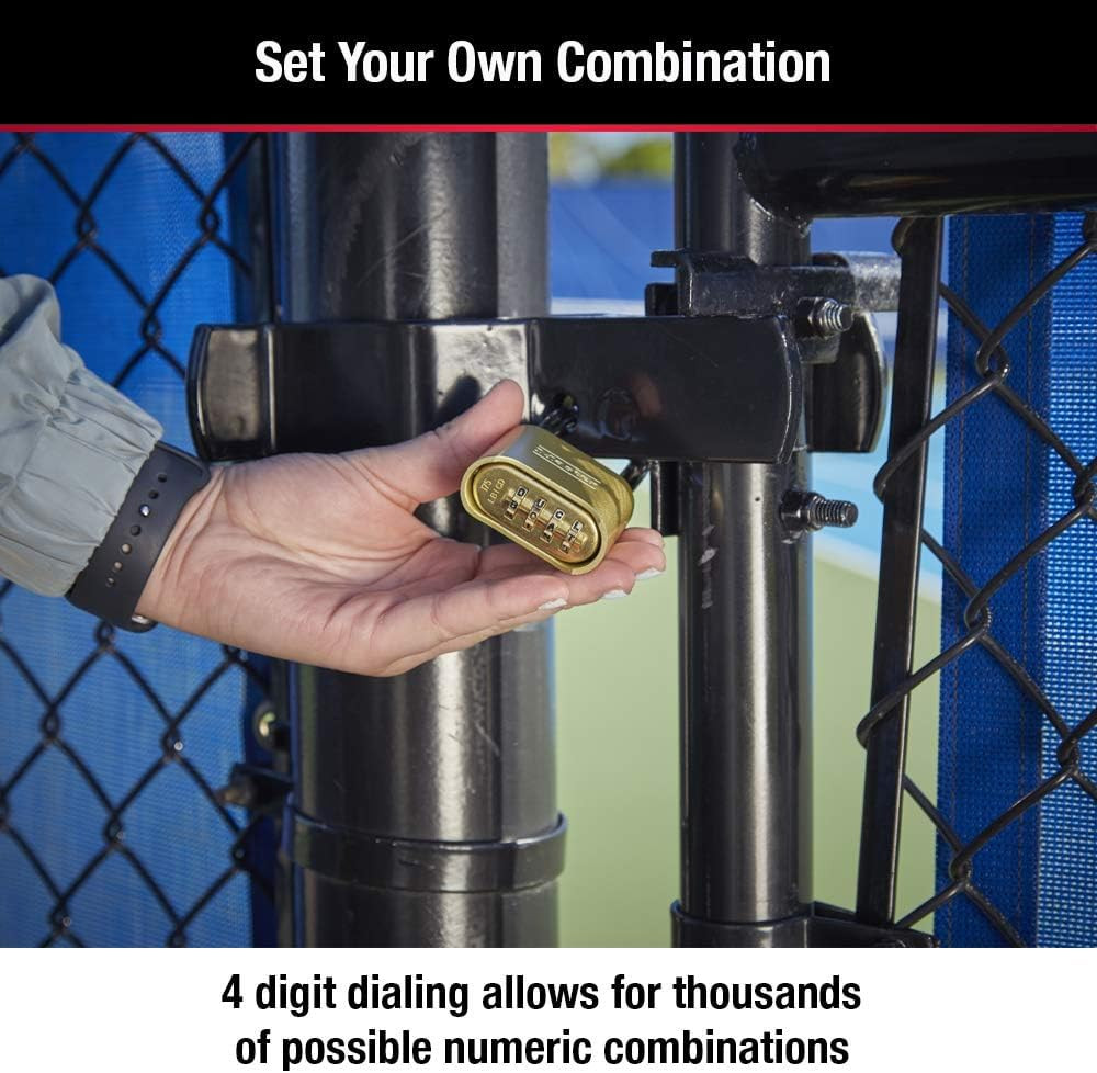 Brass Combination Padlock for Indoor and Outdoor Use with Resettable Combinat...