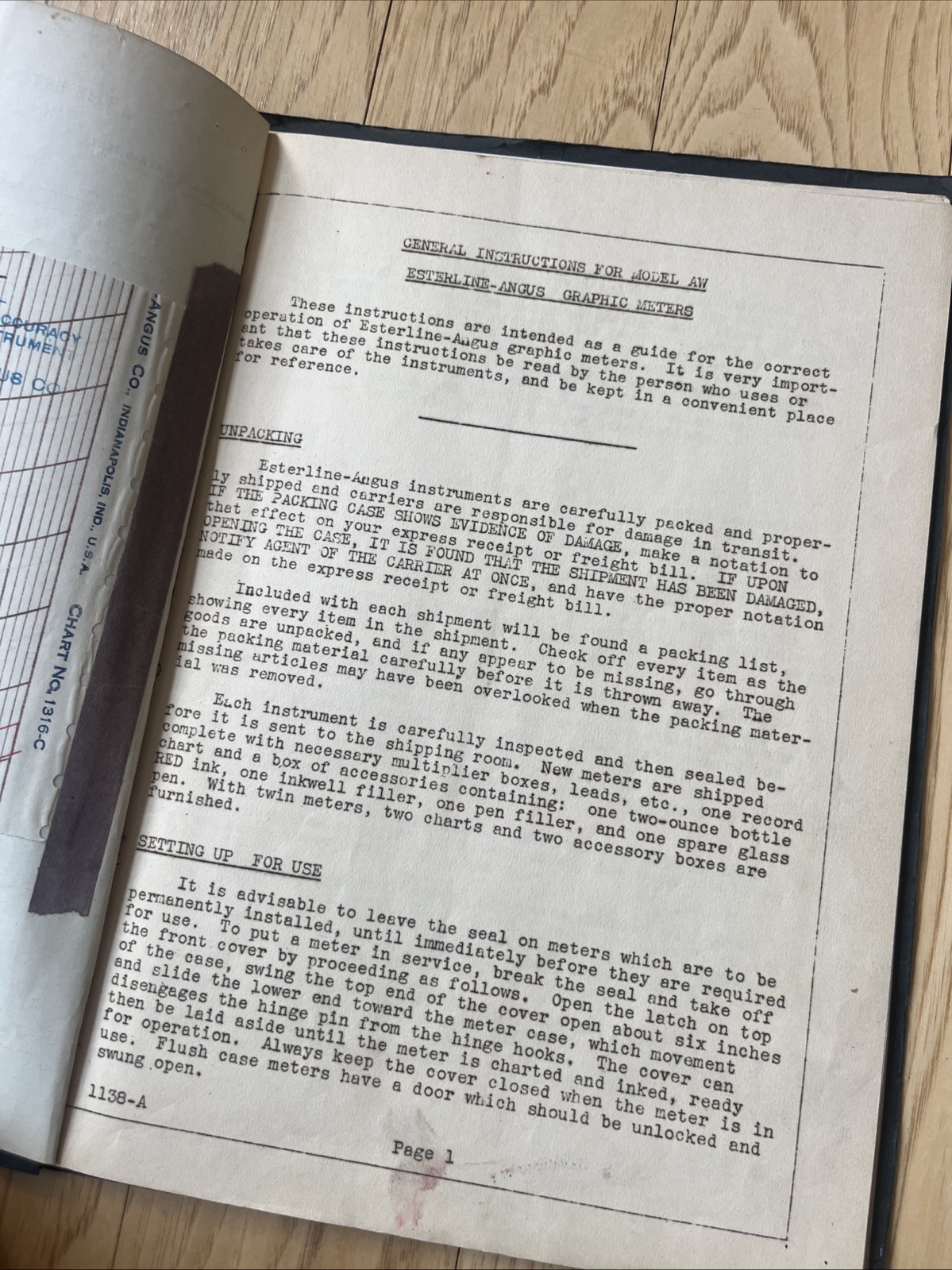 1939 Esterline-angus Model A. W. Graphics Instruments 30385 Graphic Meters