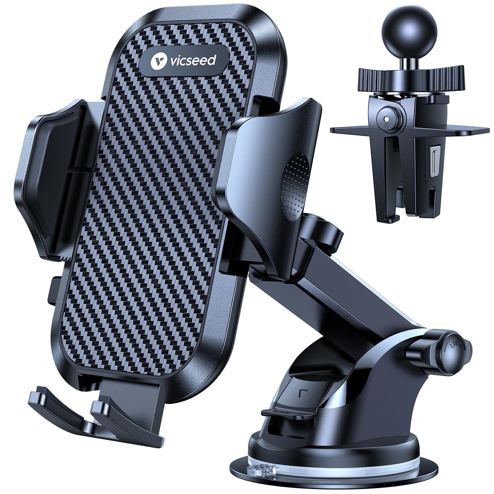 VICSEED 2026 Ultimate Sturdy Car Phone Holder [Upgraded 95+LBS Classic Black