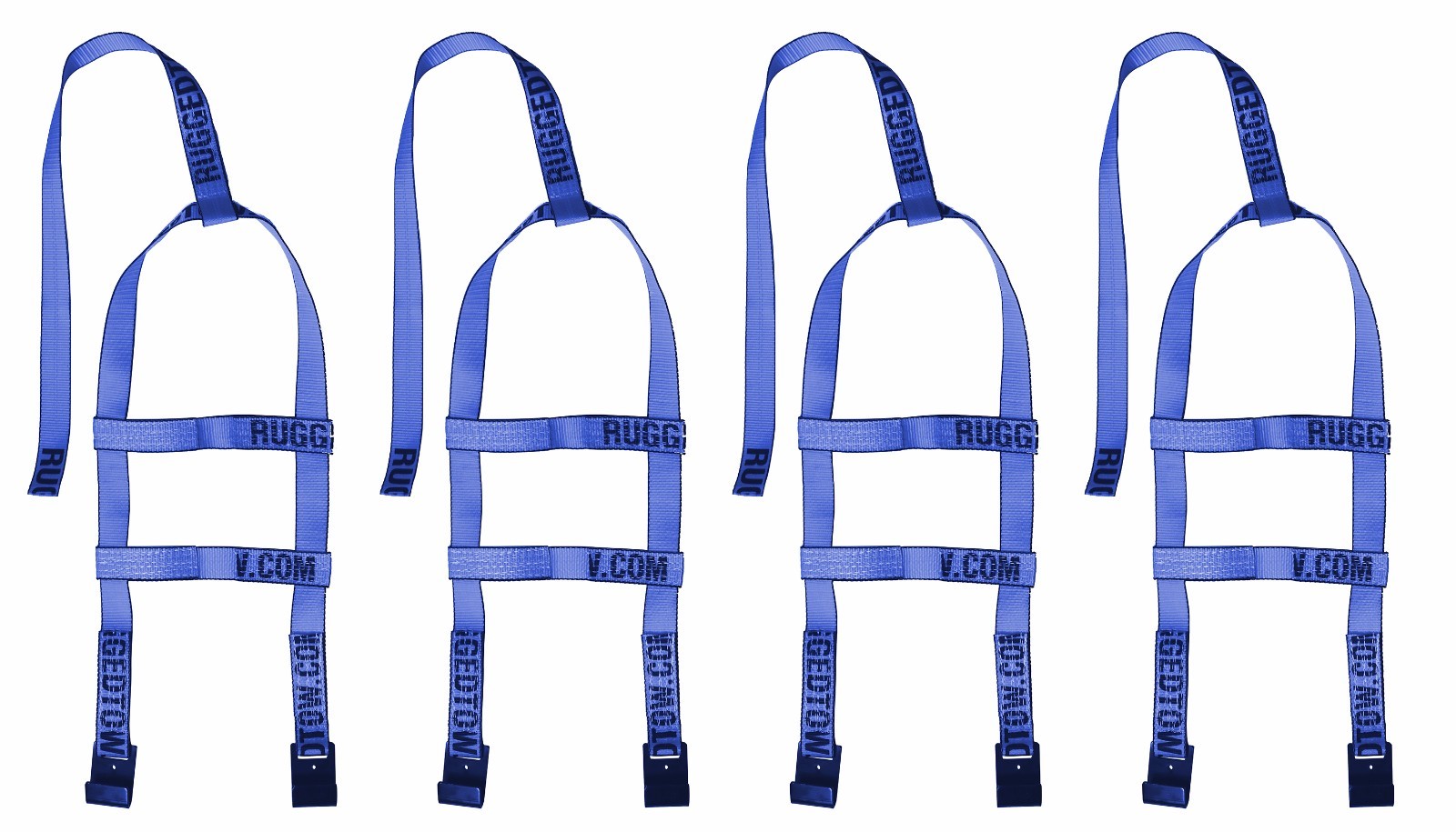4 pc Mini Demco Style Tie Down Basket Wheel Strap Flat Hook Kar Kaddy Tow Dolly