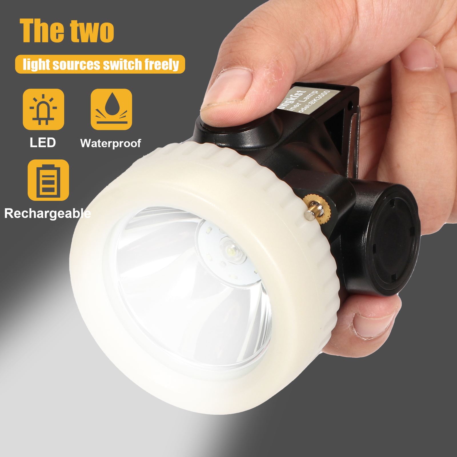 Rechargeable Mining Headlamp Waterproof 7 LED Explosion-Proof Light with Hat
