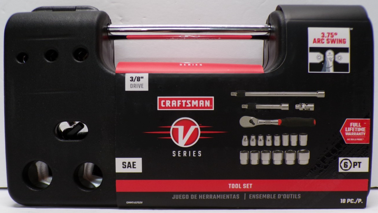 Craftsman V Series Socket Set SAE 3/8" Drive 18 Piece CMMT45752V