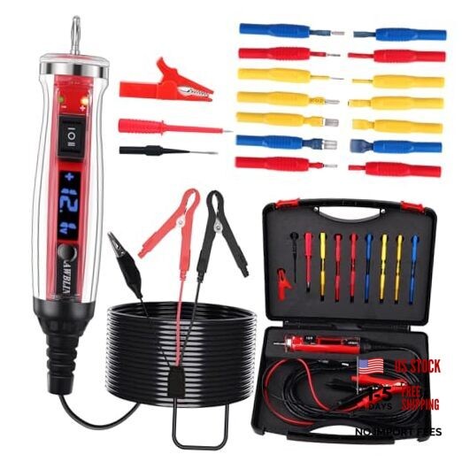 Power Circuit Probe Tester Kit, LCD Digital Automotive Test Light with