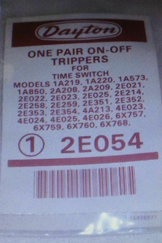 Dayton On-Off Trippers. Lot of 2 Pair. 2E054. New Sealed. Time Switch. Timer.