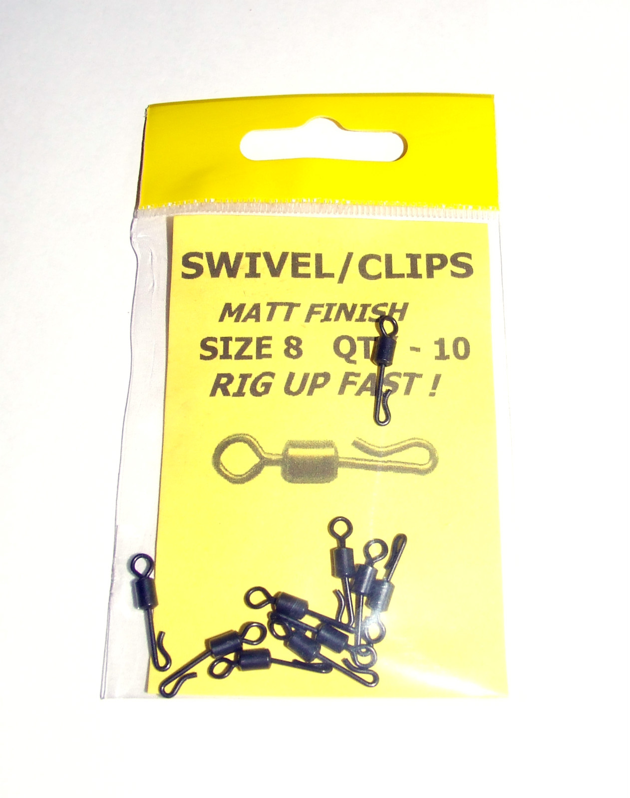 Swivel Clips Matt Black Finish pack of 10 size 8 - Carp Coarse