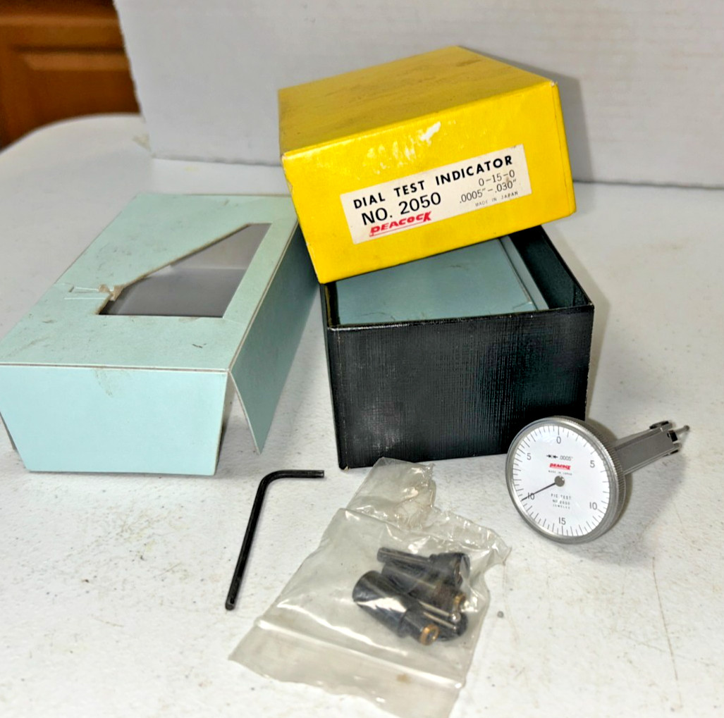 Vintage Peacock No. 2050 Dial Test Indicator Precision Measuring tool w / Box