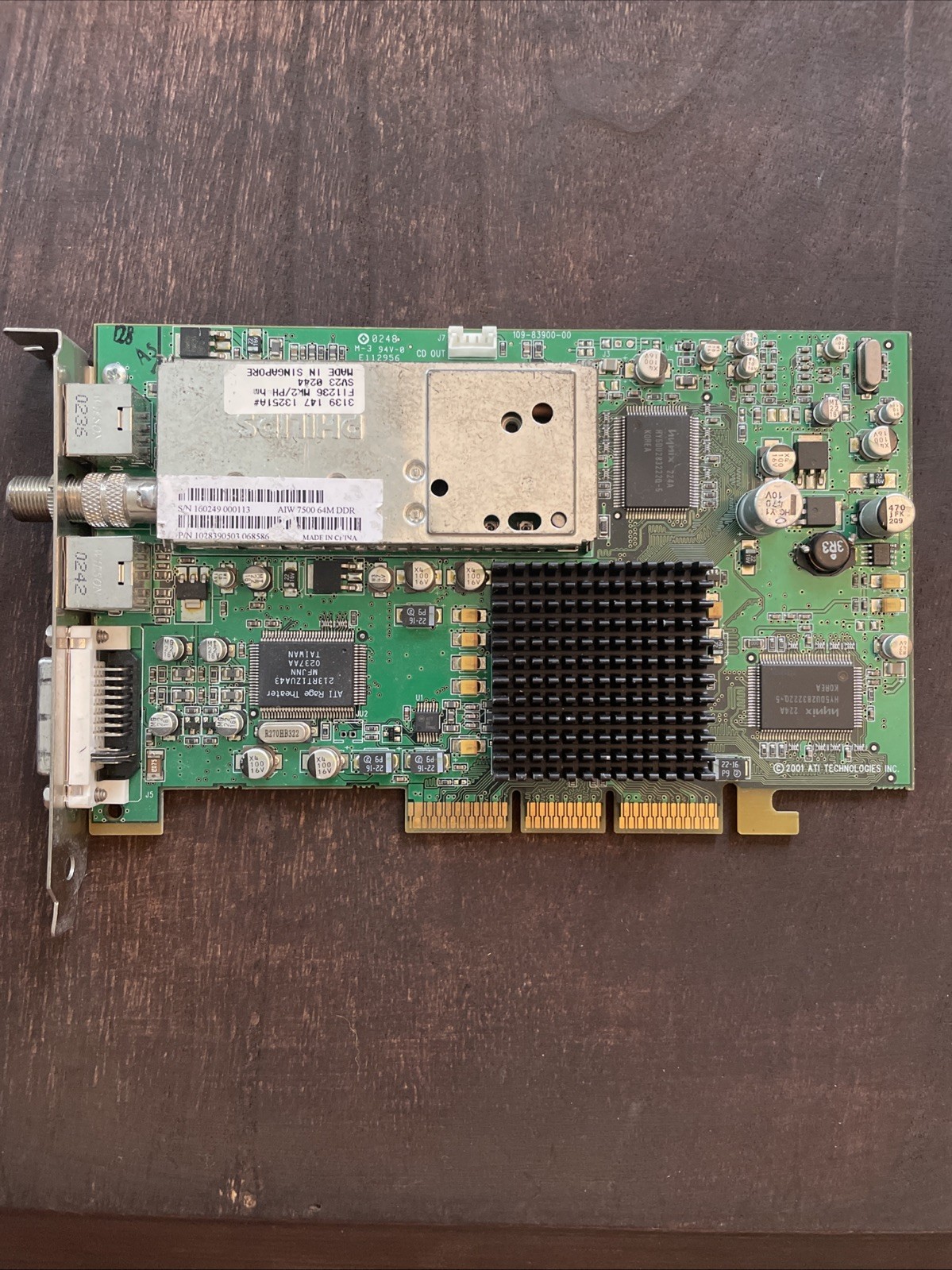 ATI Rage THEATER TV Wonder Pro Tuner Card 109-83900-00 - Used