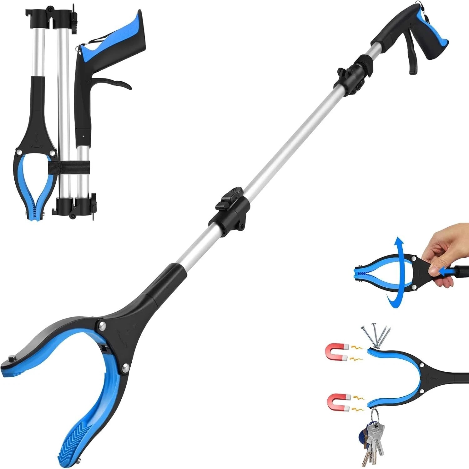 Ergonomic 36-Inch Grabber Tool for Limited Mobility - Foldable & Adjustable